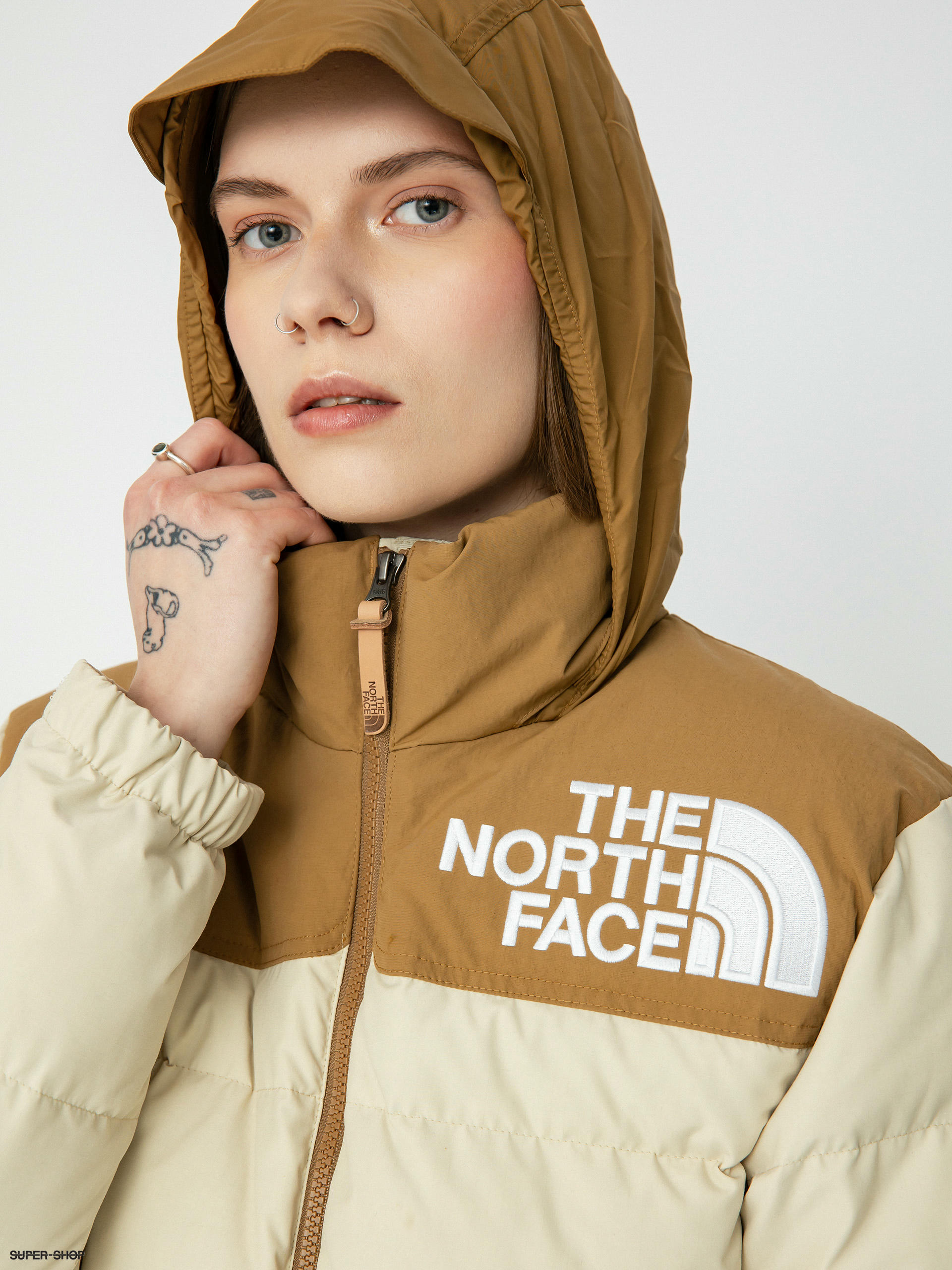 The North Face 92 Low Fi Hi Tek Nuptse Jacket Wmn brown beige gravel utility brown