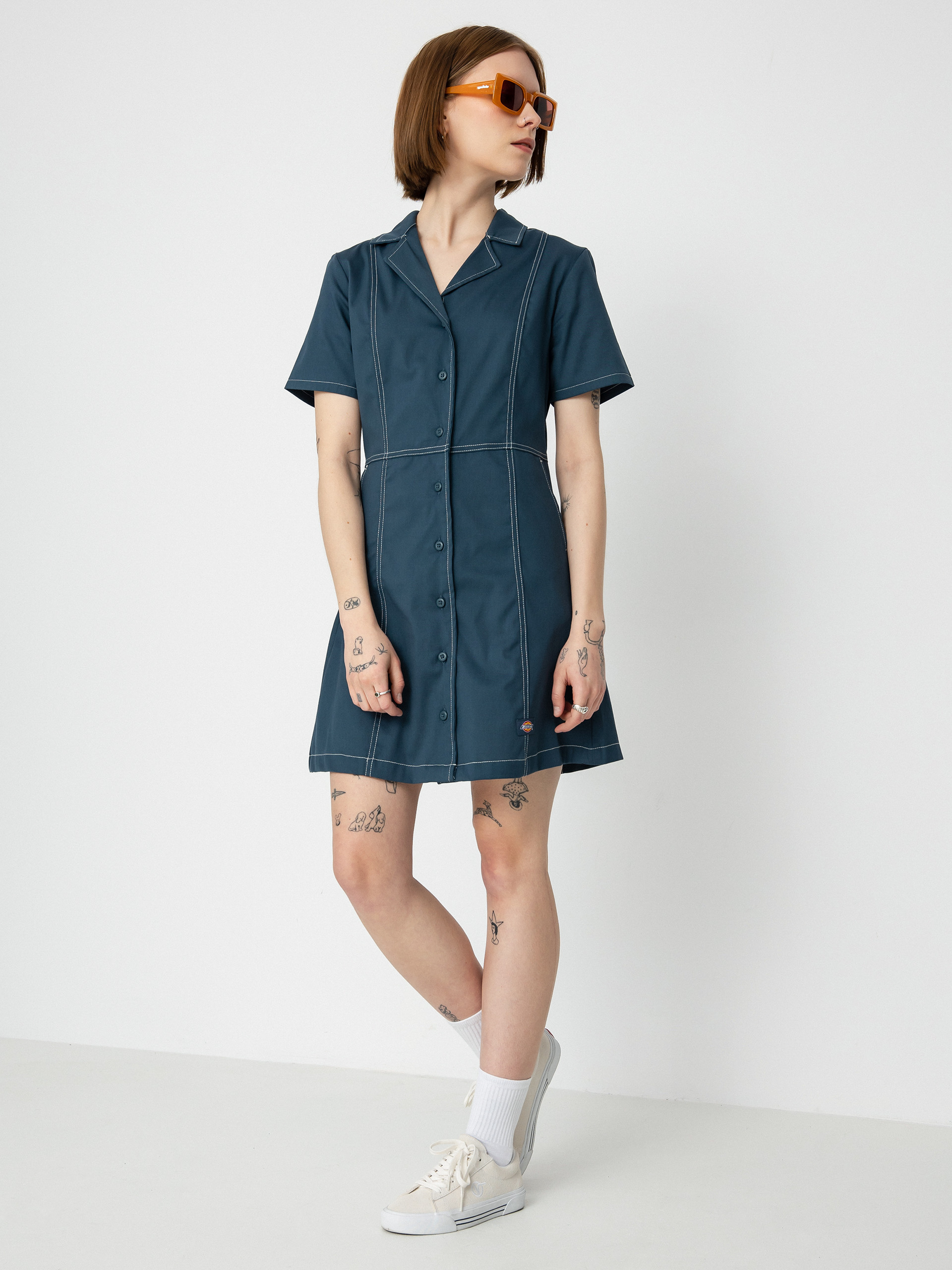 dickies denim dress Dickies Denim Dress sleeveless overall Blue