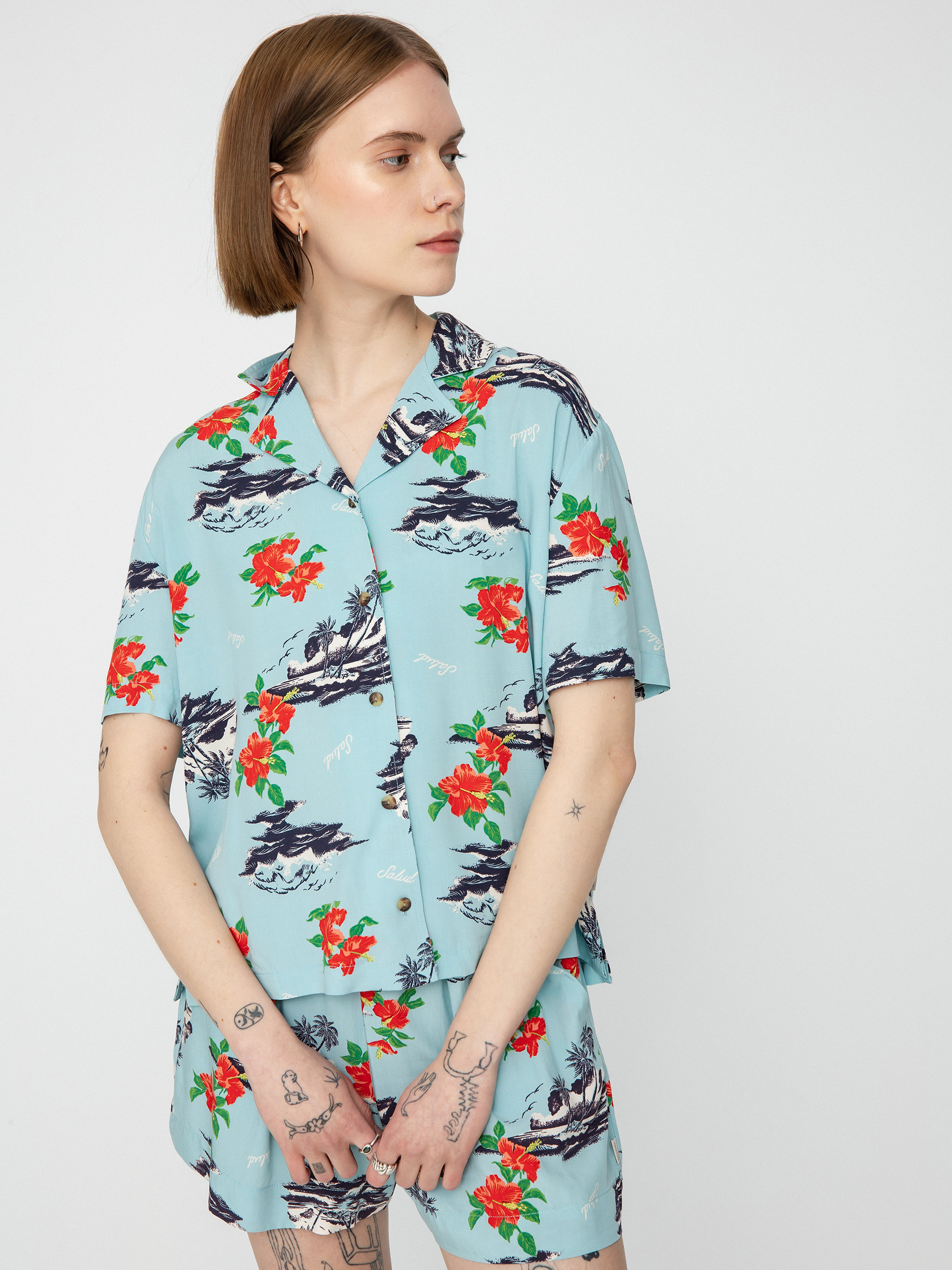Brixton Bunker Paradise Shirt Wmn (canal blue)
