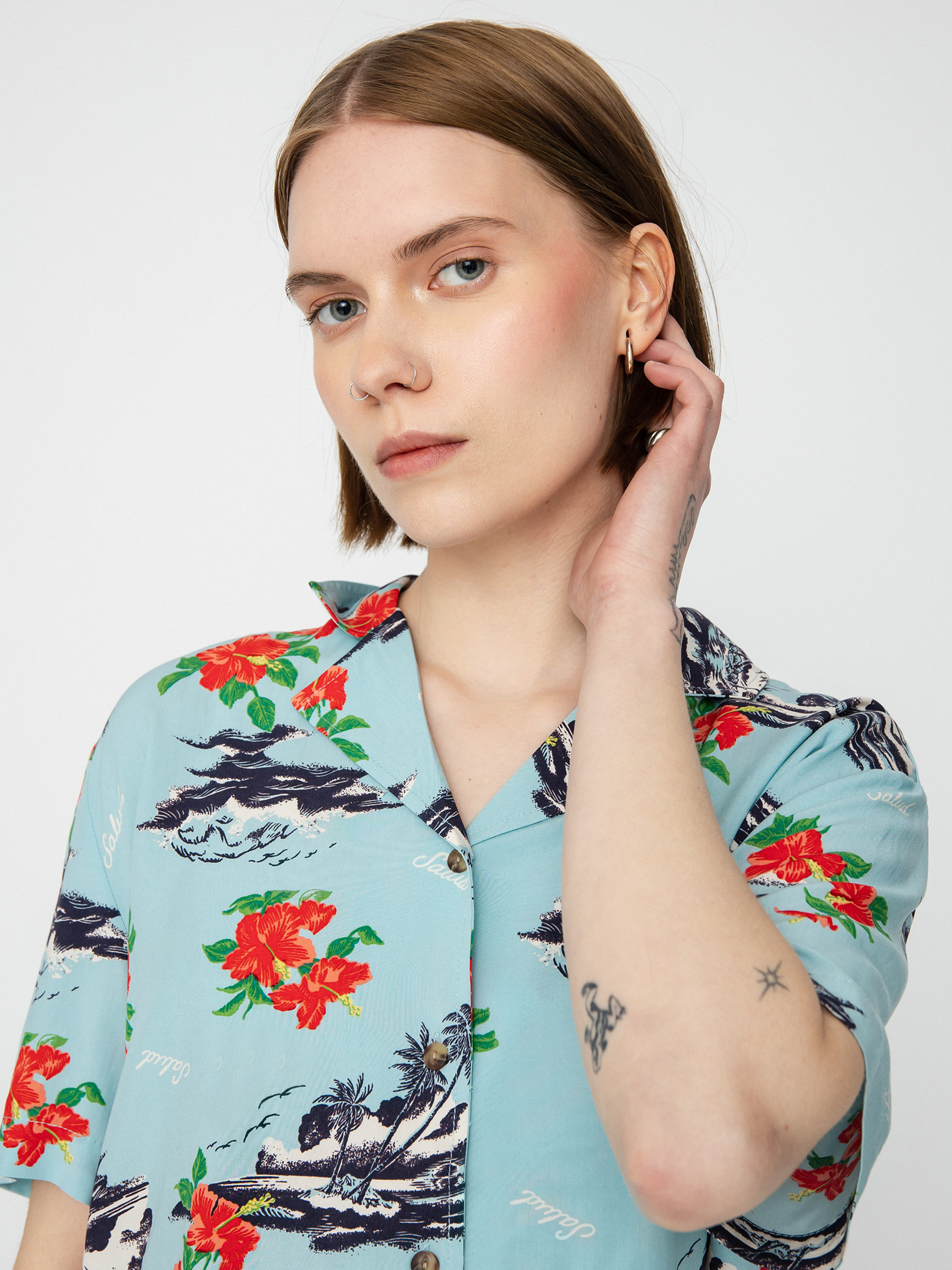 Brixton Bunker Paradise Shirt Wmn (canal blue)
