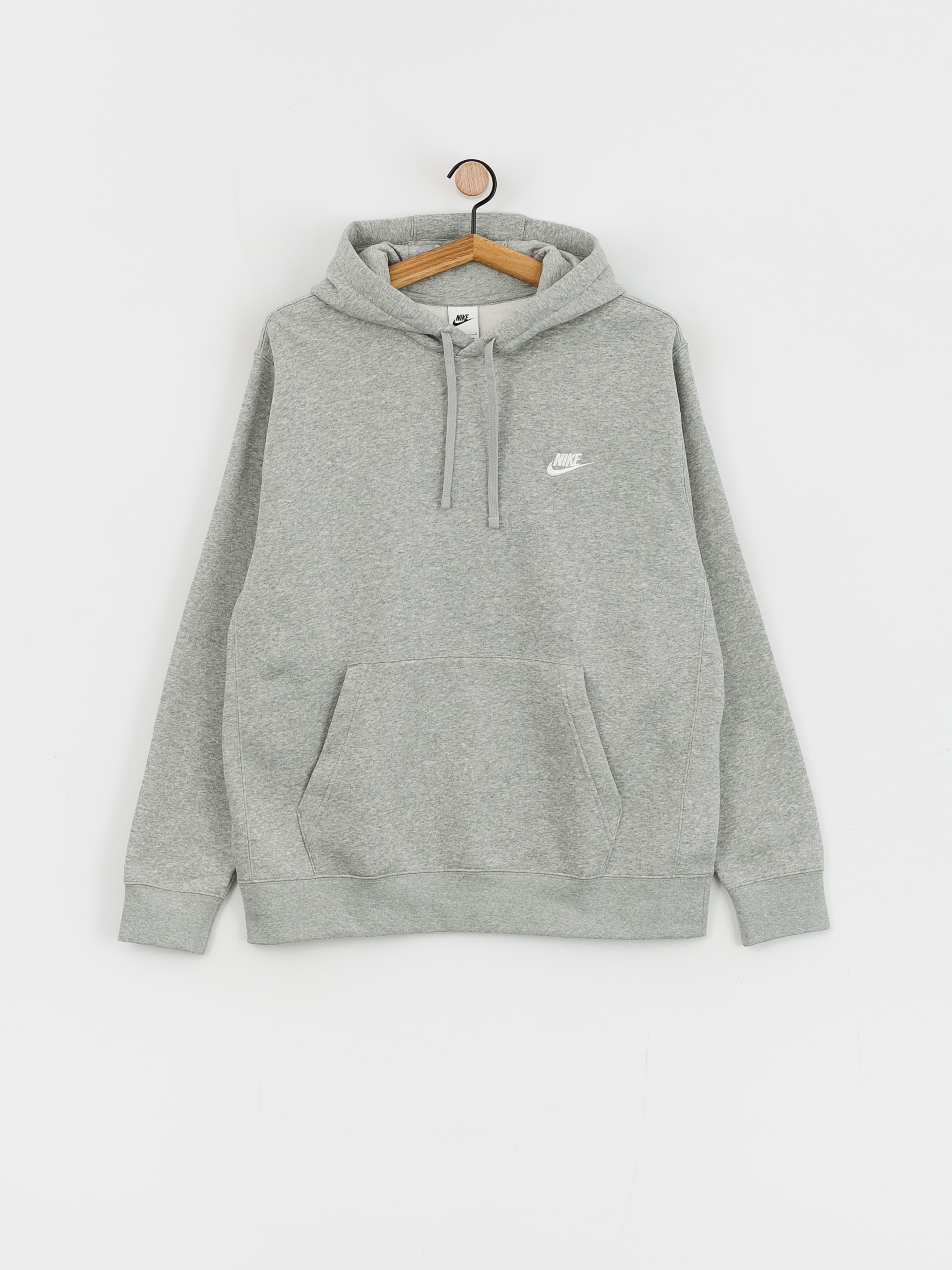 Nike Club Hoodie Po Bb HD Hoodie (dk grey heather/matte silver/white)