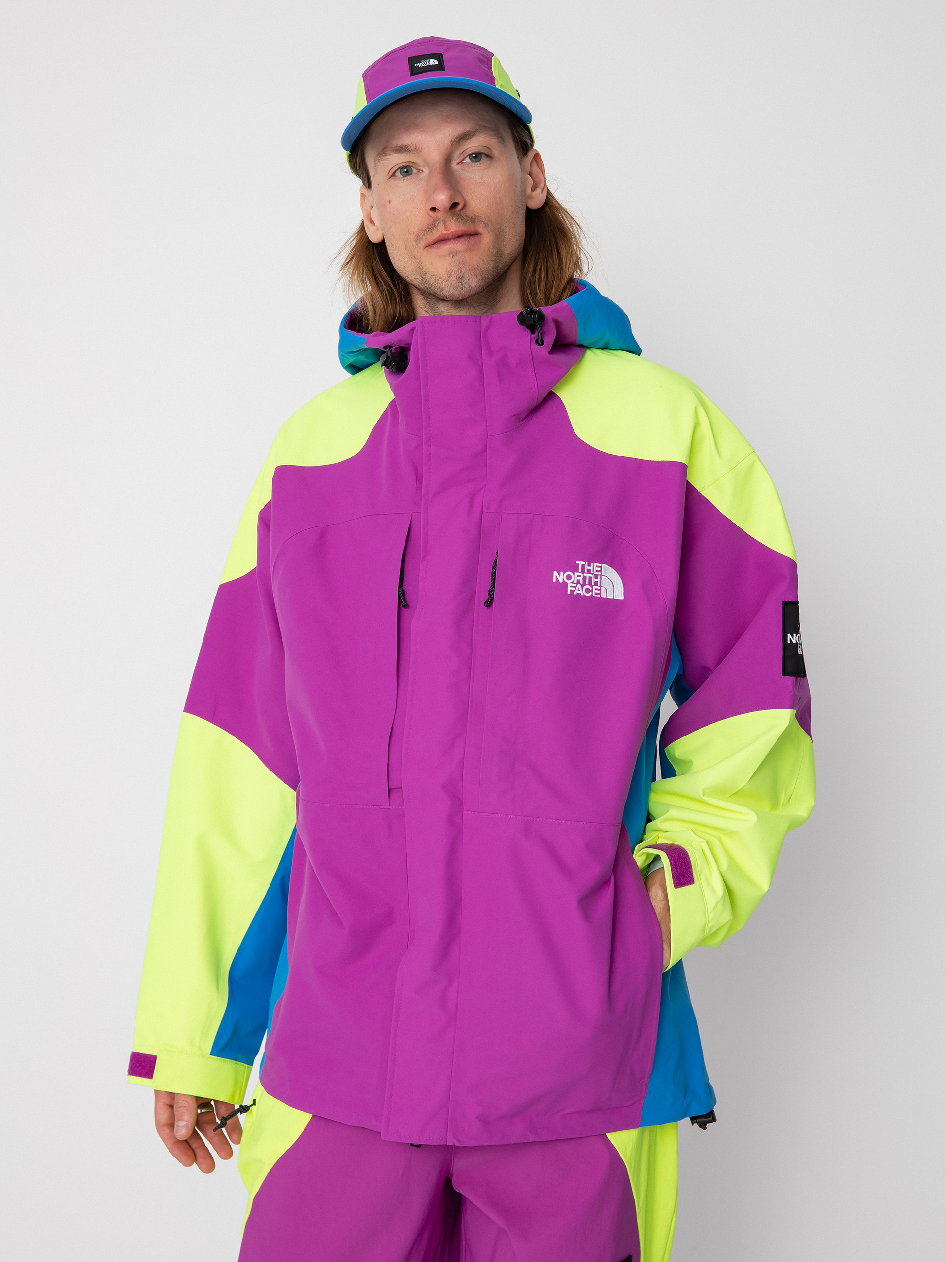 North face jacket on sale blue and yellow