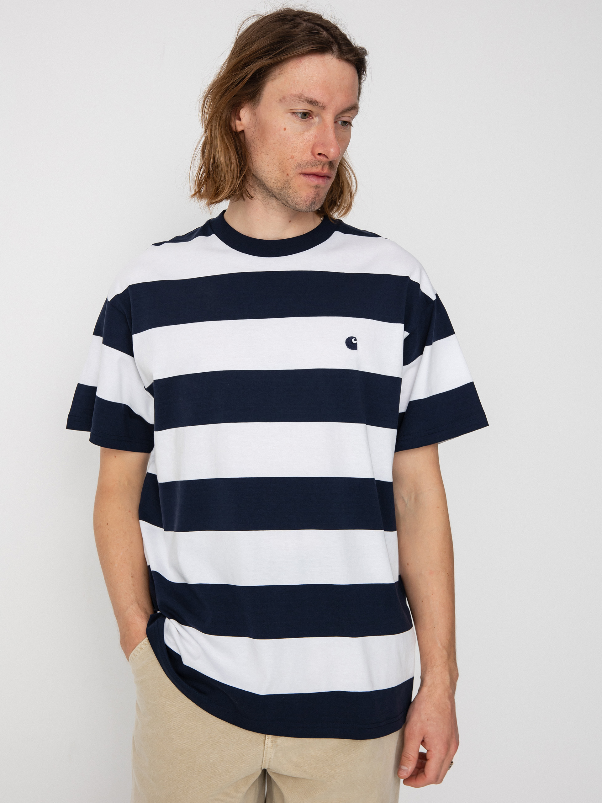 Carhartt WIP Dampier T-shirt (dampier stripe atom blue/white)