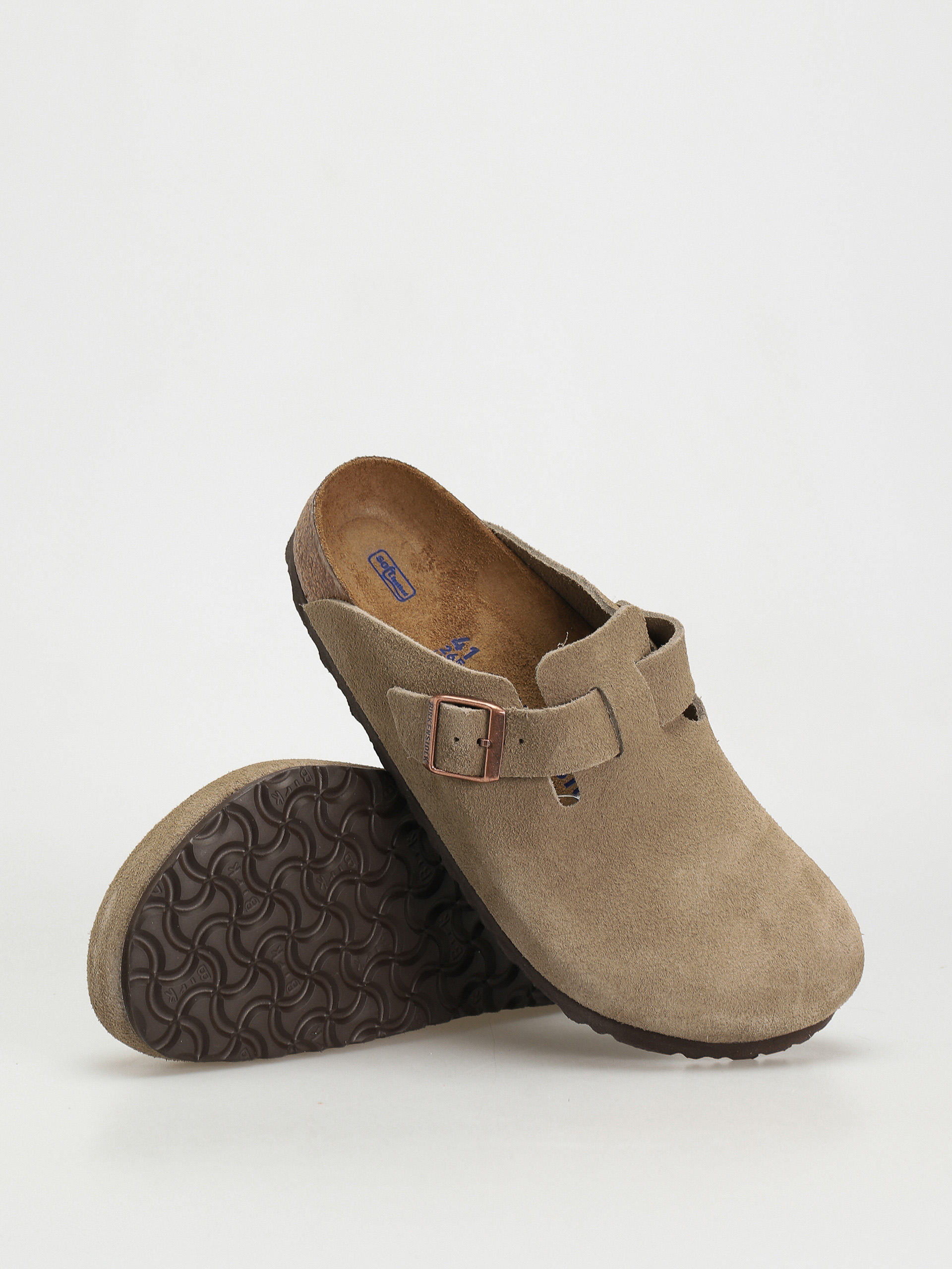 Birkenstock Boston Suede Regular Flip-flops (taupe)