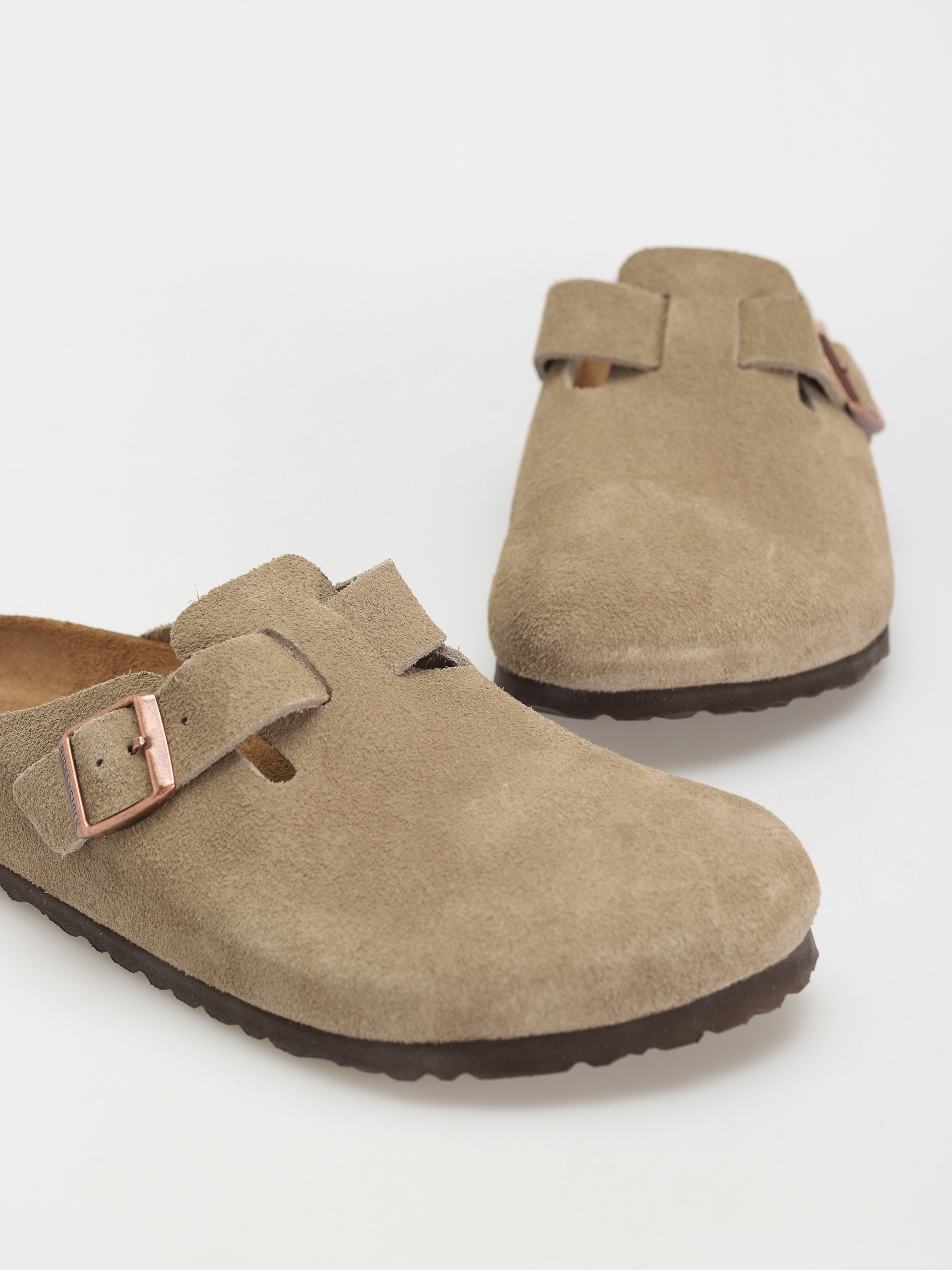 Birkenstock Boston Suede Regular Flip-flops (taupe)