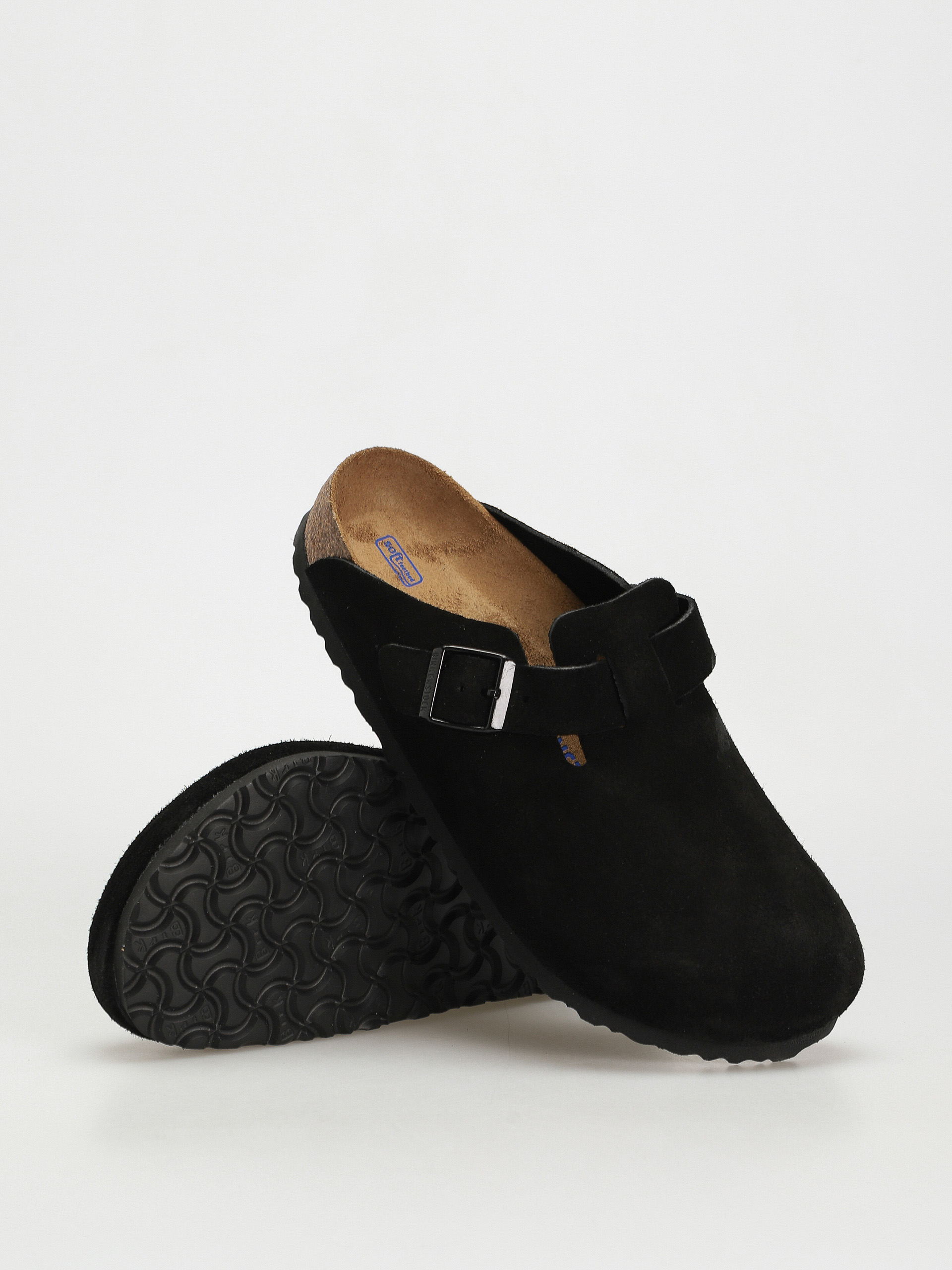 Birkenstock Boston Suede Regular Flip-flops (black)