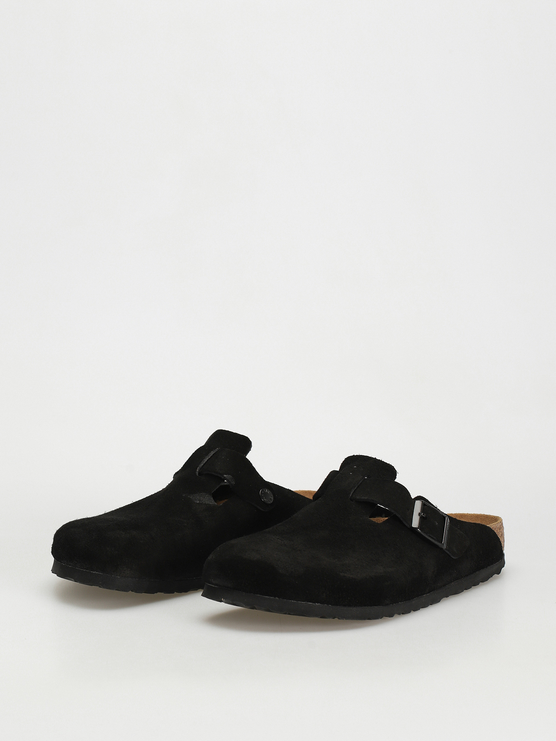 Birkenstock Boston Suede Regular Sandalen (black)