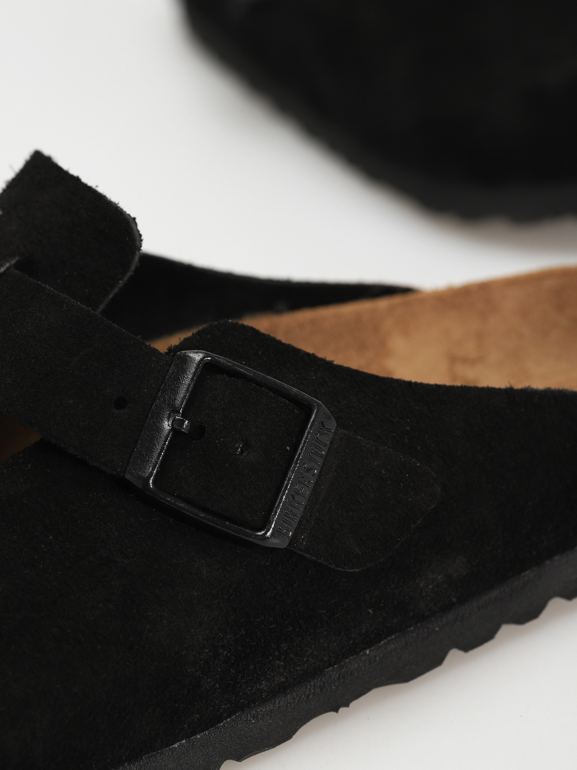 Birkenstock Boston Suede Regular Sandalen (black)
