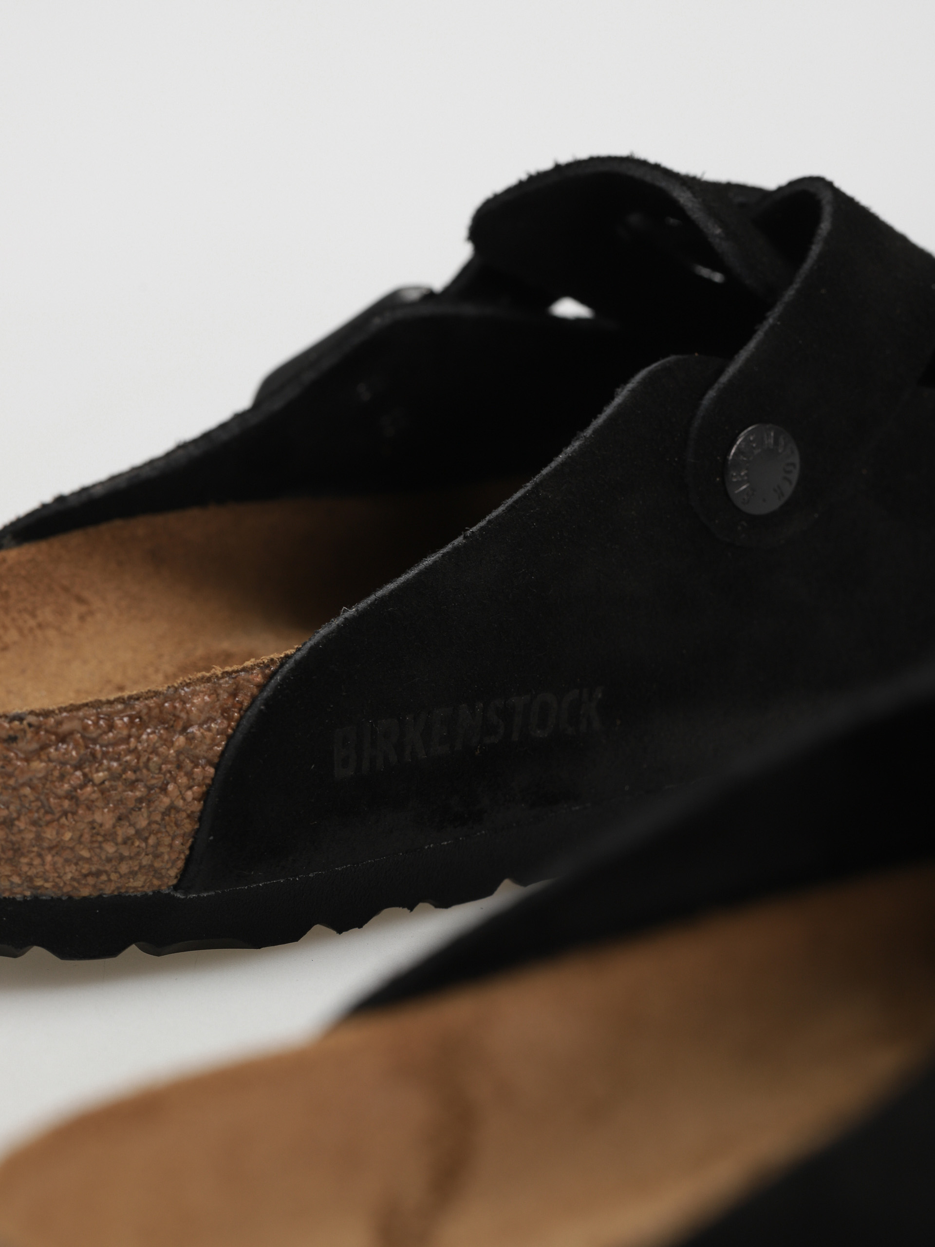 Birkenstock Boston Suede Regular Sandalen (black)