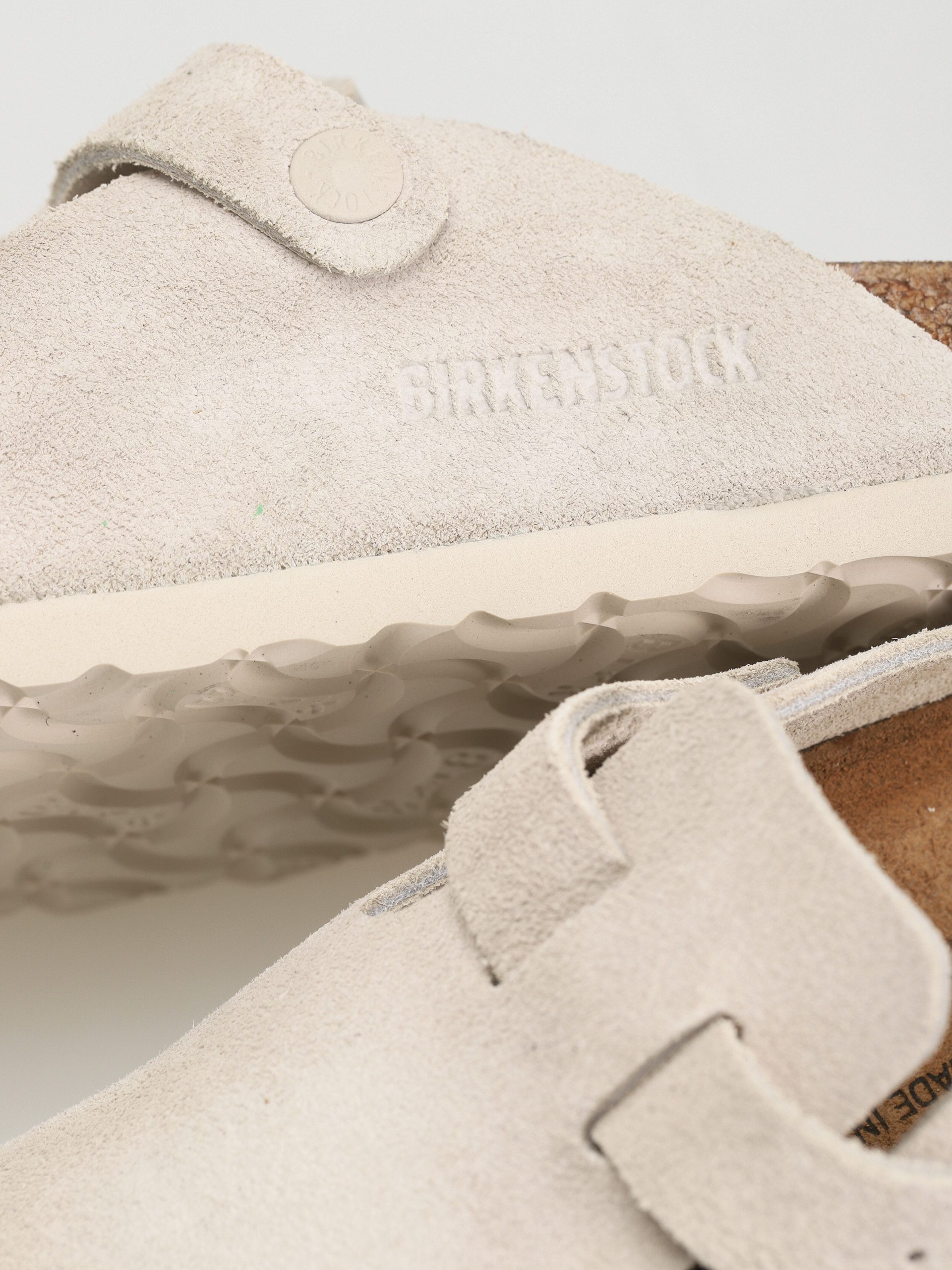 Birkenstock Boston Suede Narrow Flip-flops Wmn (modern suede antique white)