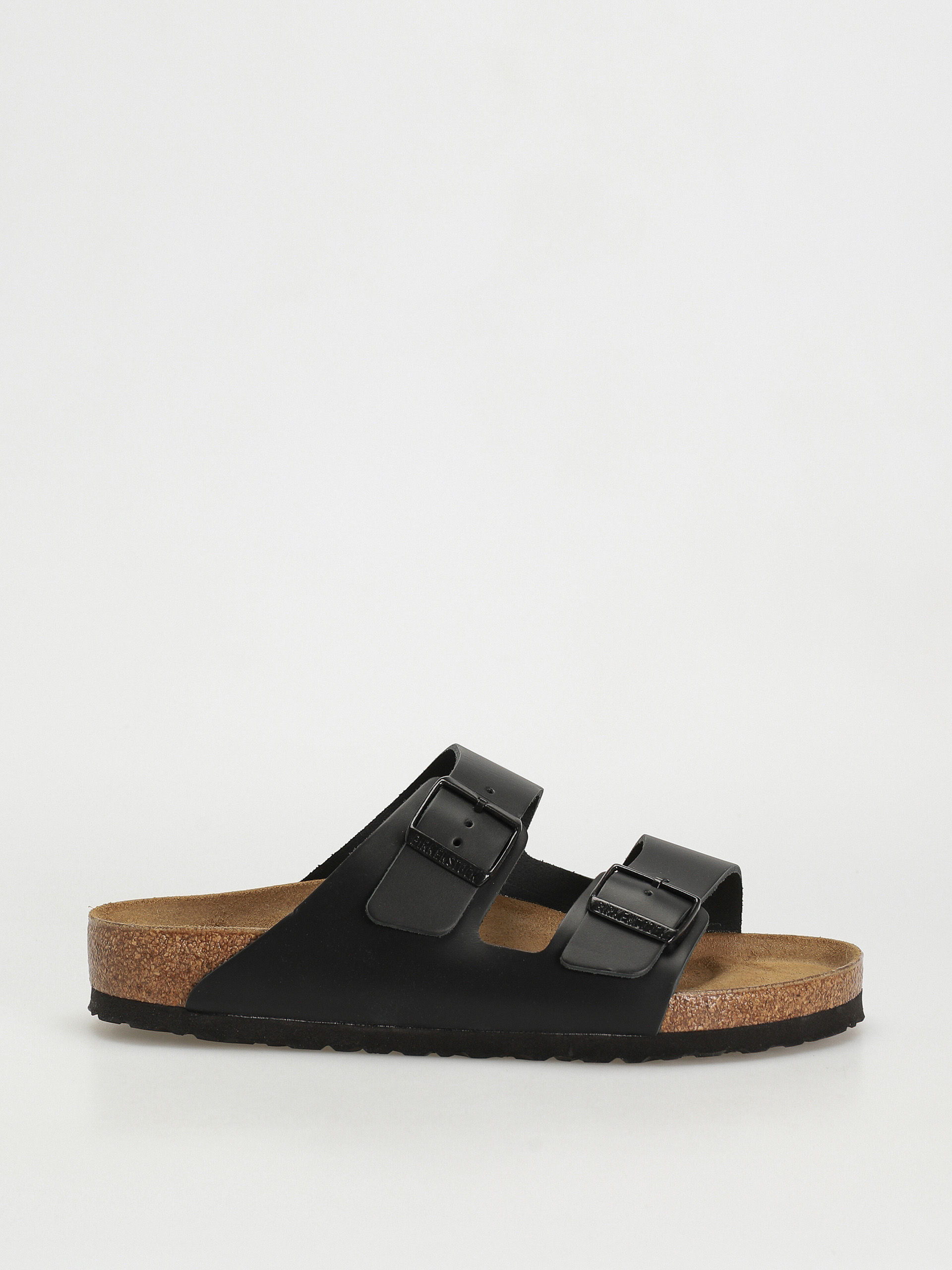 Birkenstock Arizona Natural Leather Regular Flip-flops (black)