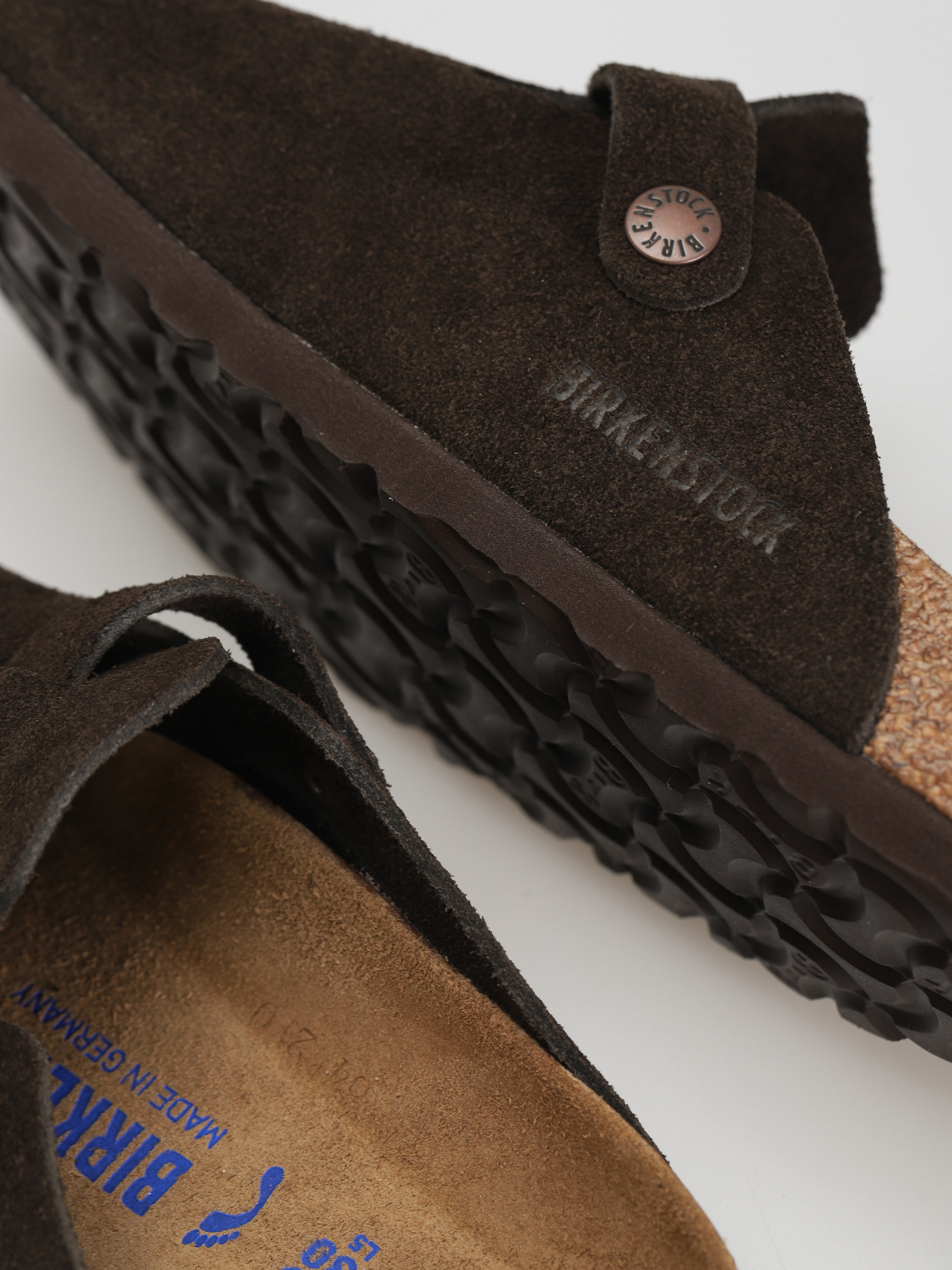 Birkenstock Boston SFB Suede Narrow Flip-flops Wmn (mocha)