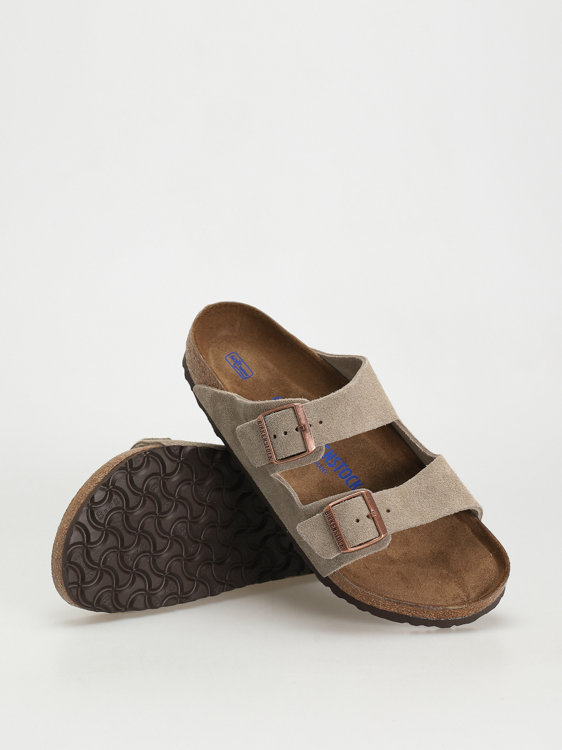 Birkenstock Arizona Suede Regular Flip-flops (taupe)