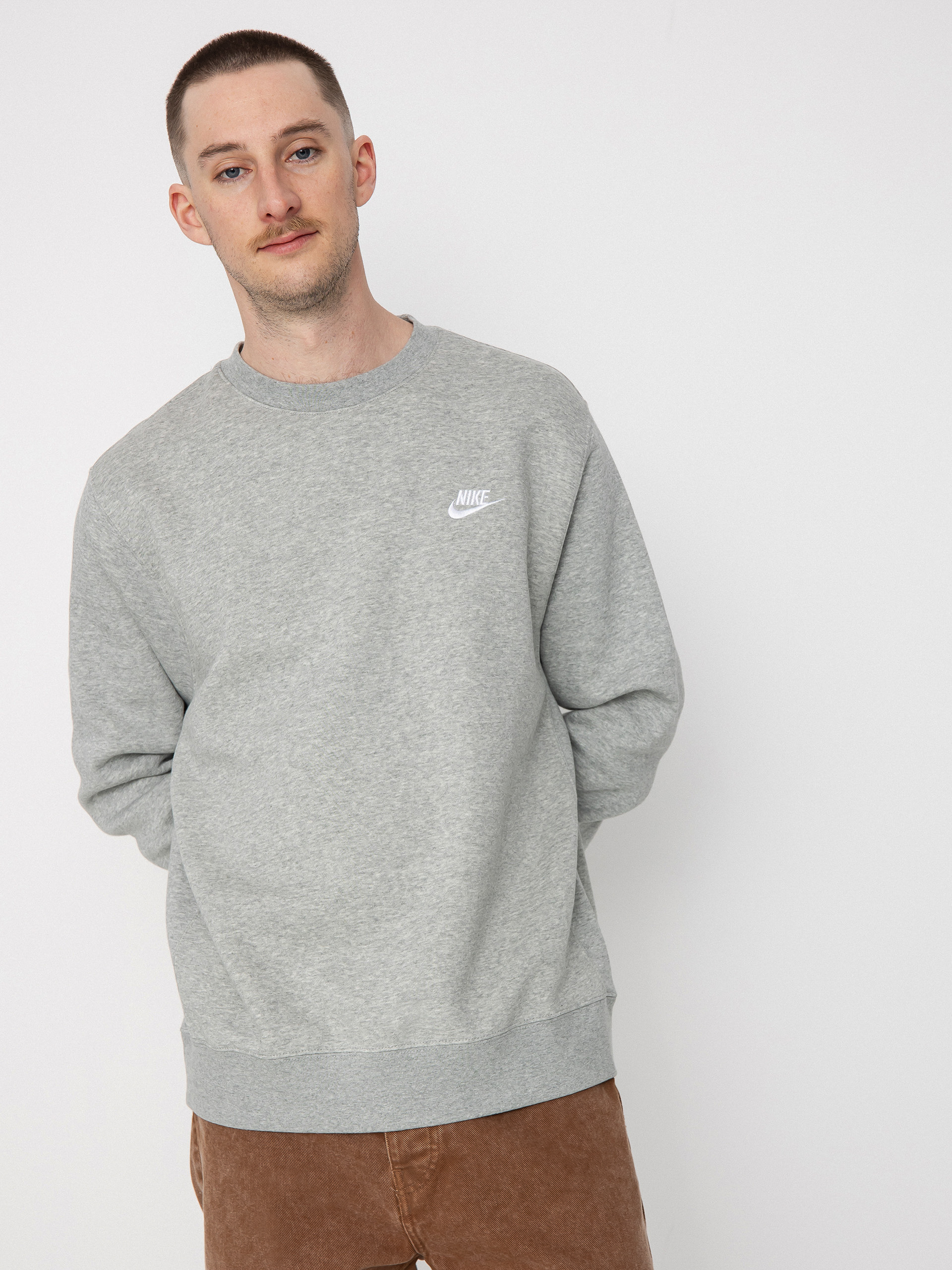 Nike SB Club Sweatshirt (dk grey heather/white)