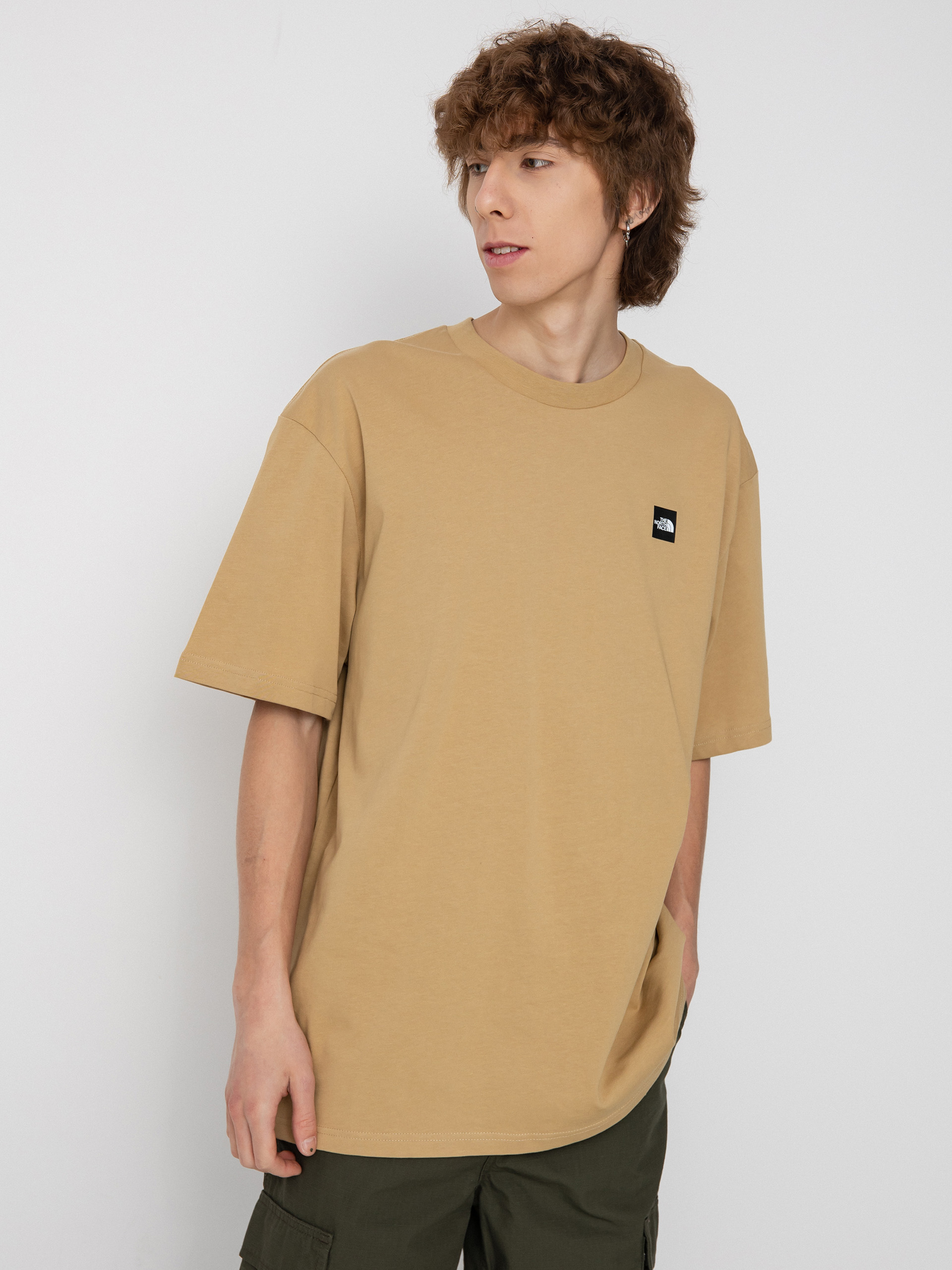 Khaki north face t on sale shirt