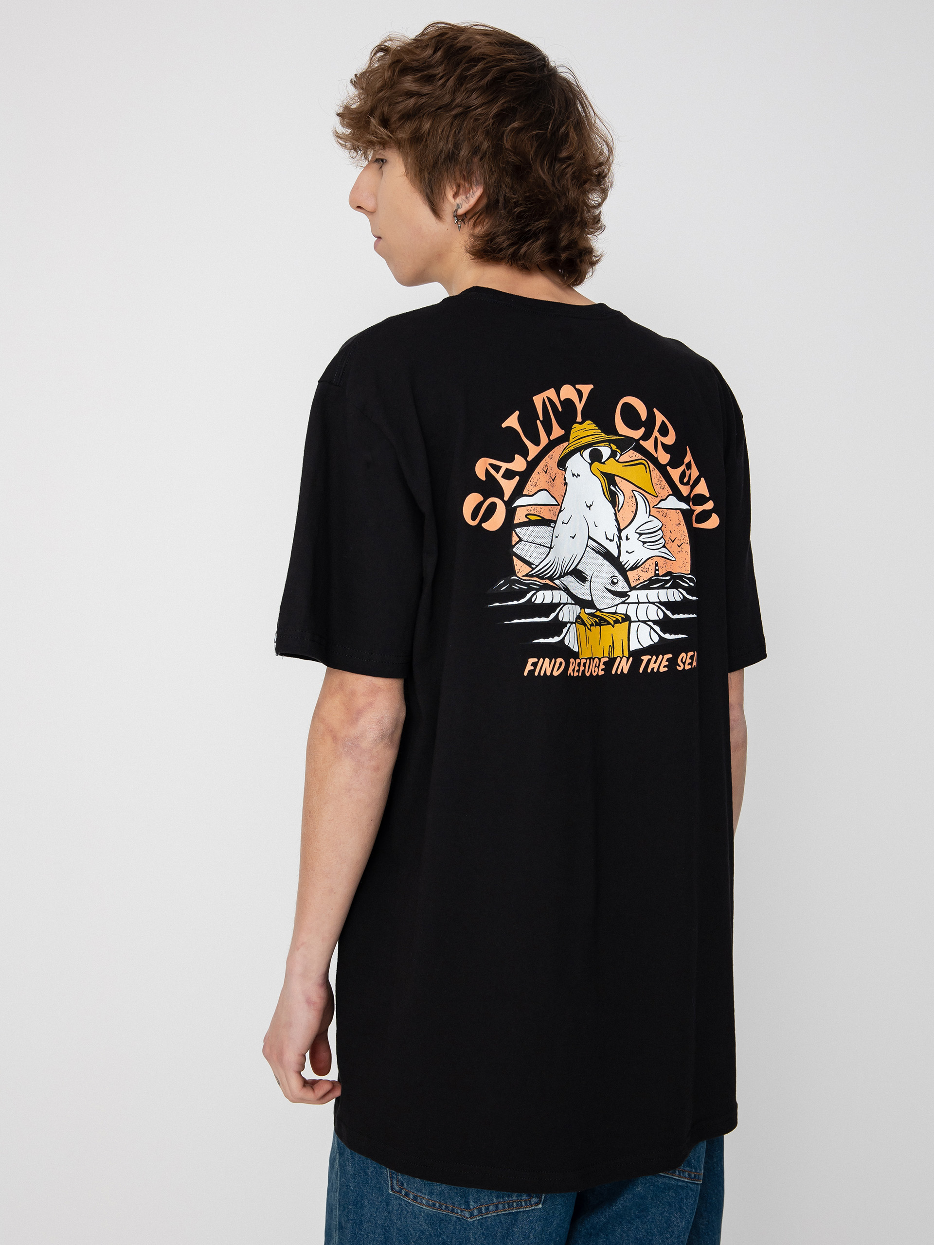 Salty Crew Gone Fishing Standard T-shirt (black)