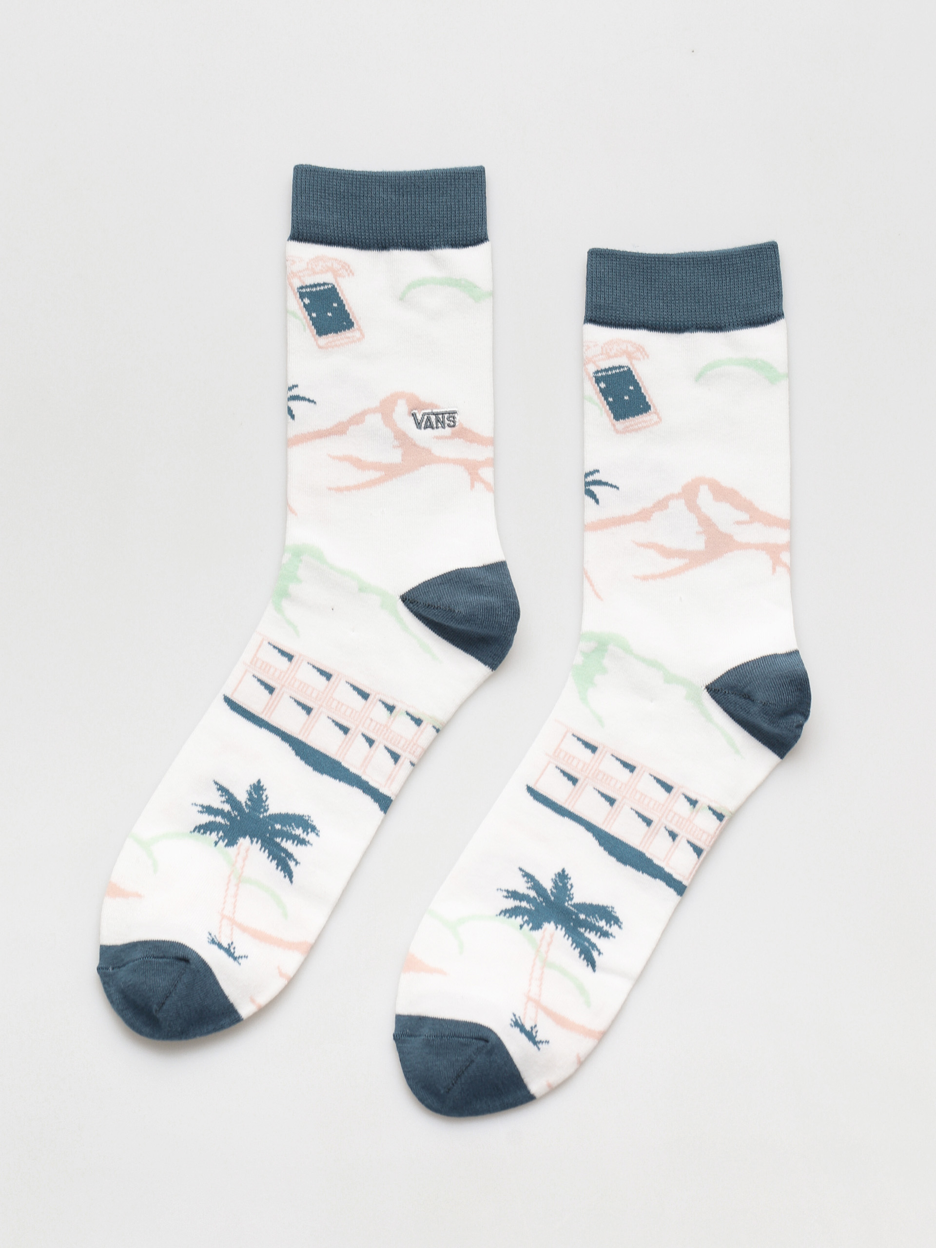 Vans Classic Print 3/4 Crew Socks (white)