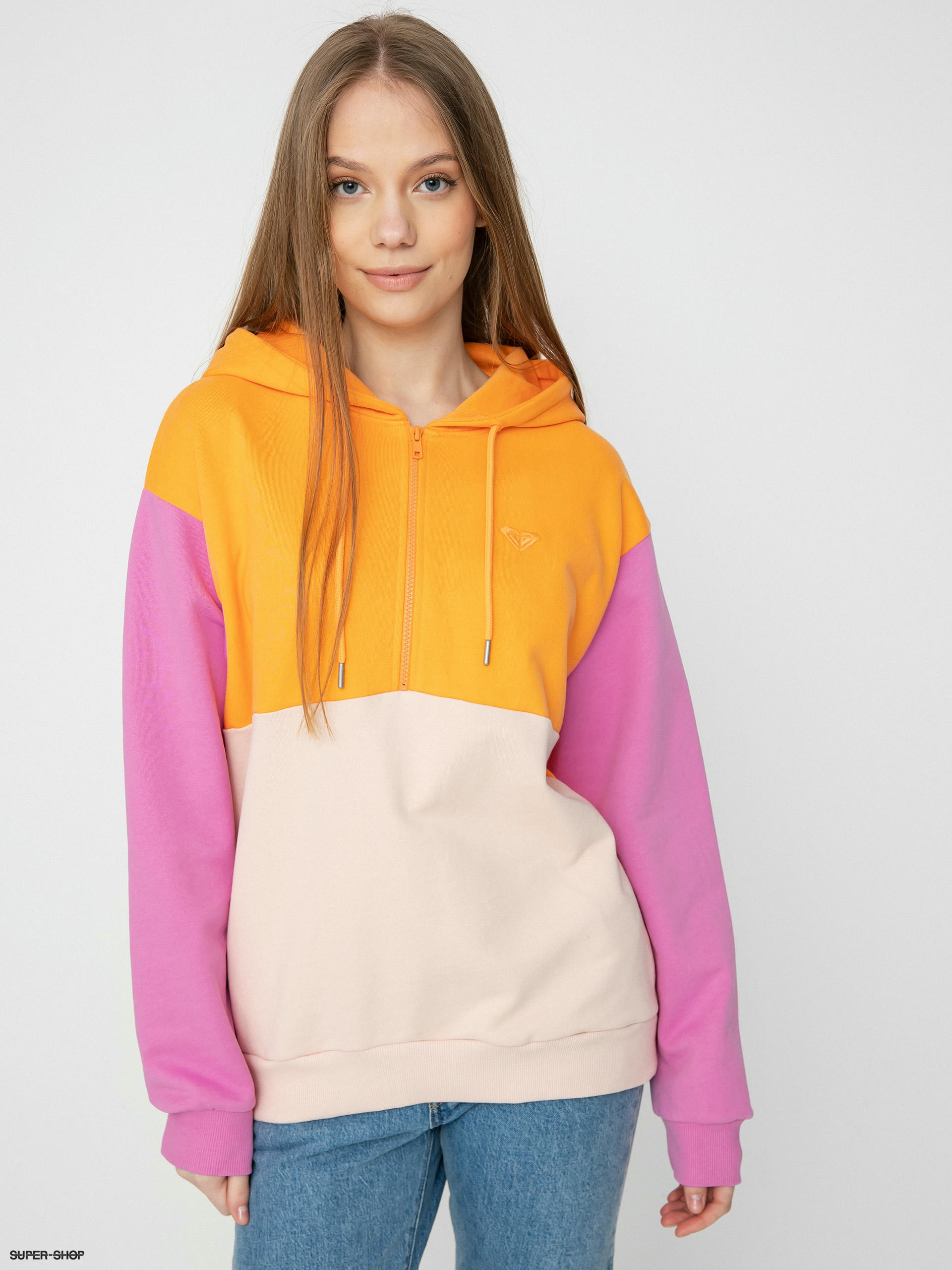 ベンチ 収納付 ROXY ロキシー パーカー・スウェットシャツ レディース アウター ESSENTIAL ENERGY HOODIE Zip-up  sweatshirt mock orange 通販