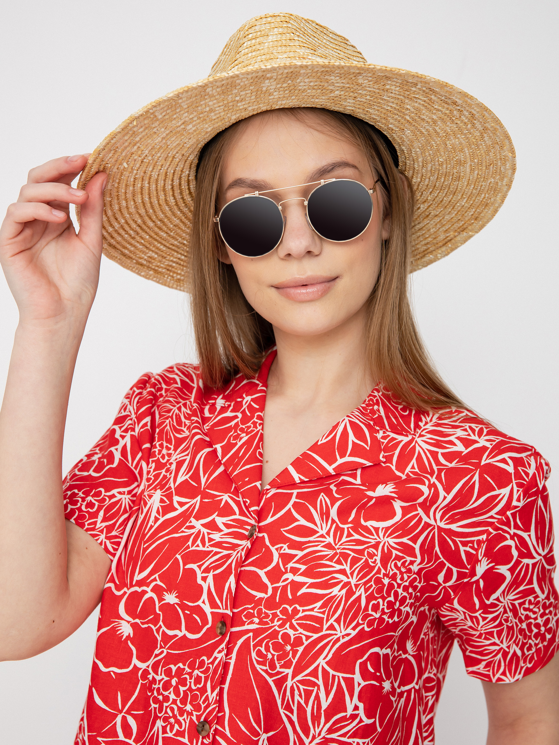 Brixton Indo Linen Shirt Wmn (aloha red)