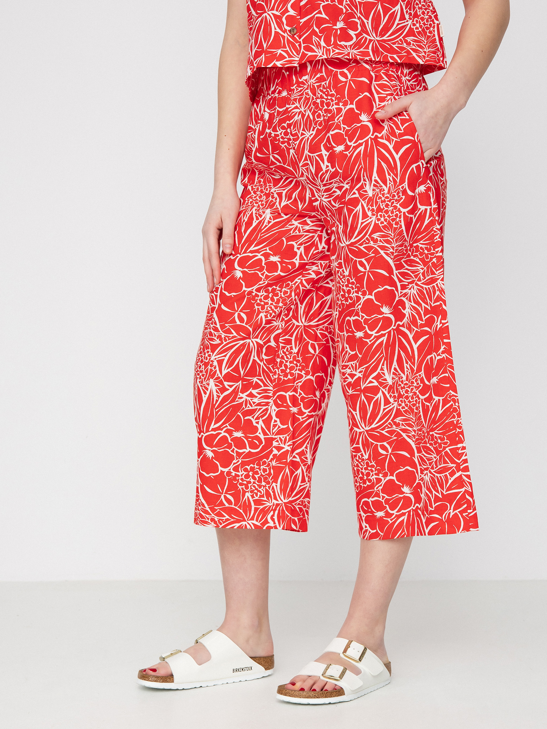 Brixton Indo Linen Wide Leg Pants Wmn (aloha red)