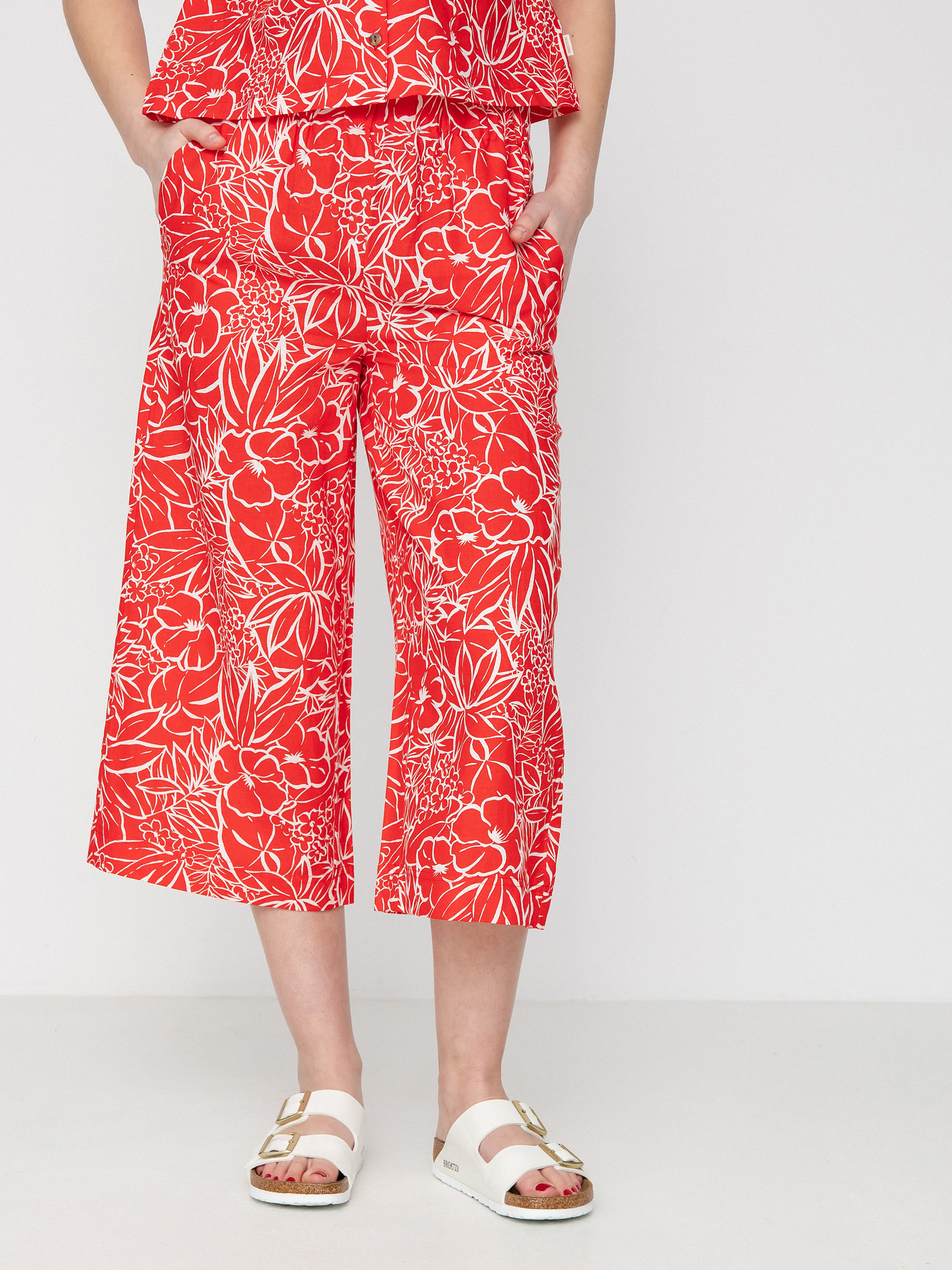 Brixton Indo Linen Wide Leg Pants Wmn (aloha red)