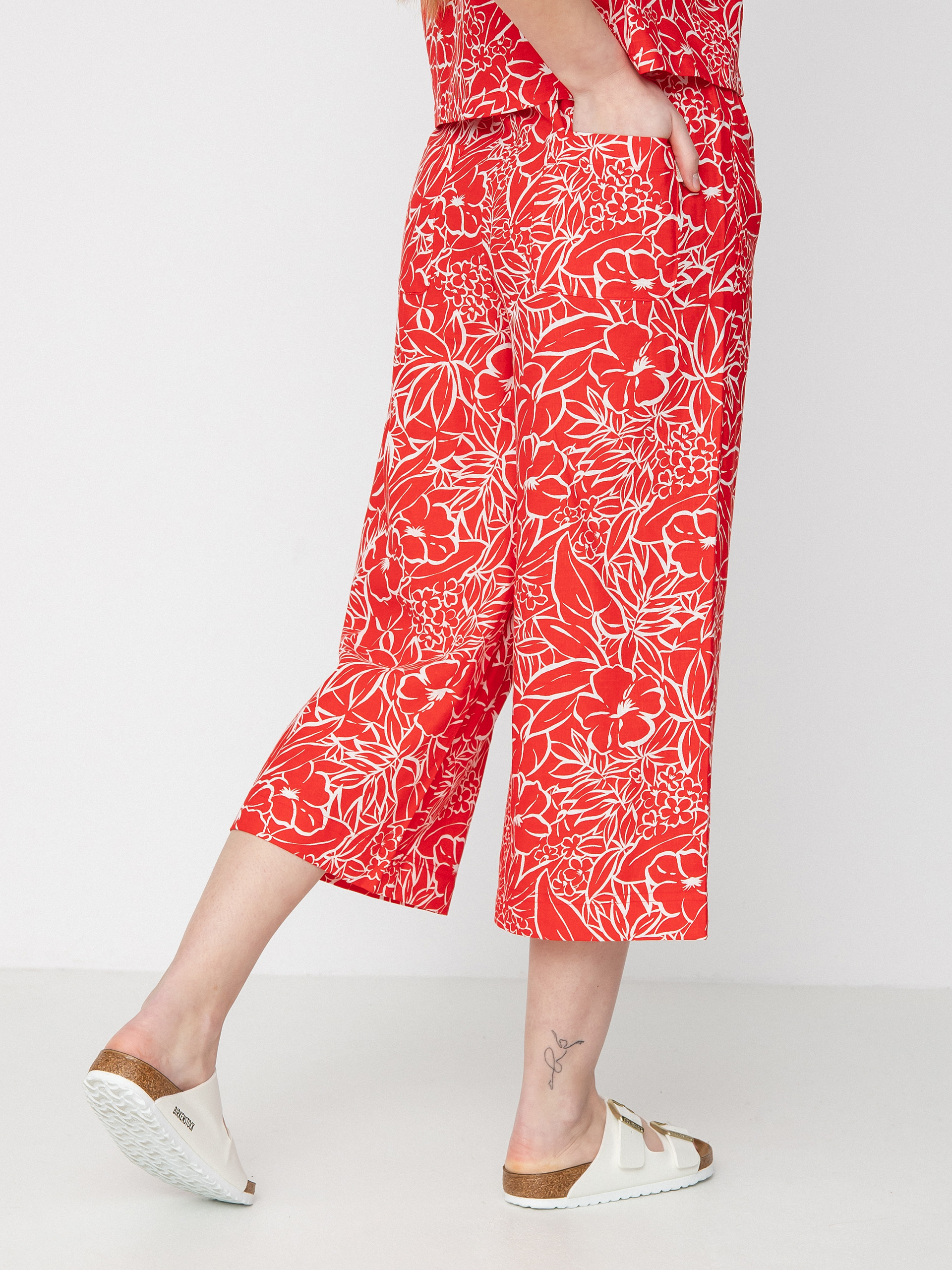 Brixton Indo Linen Wide Leg Pants Wmn (aloha red)