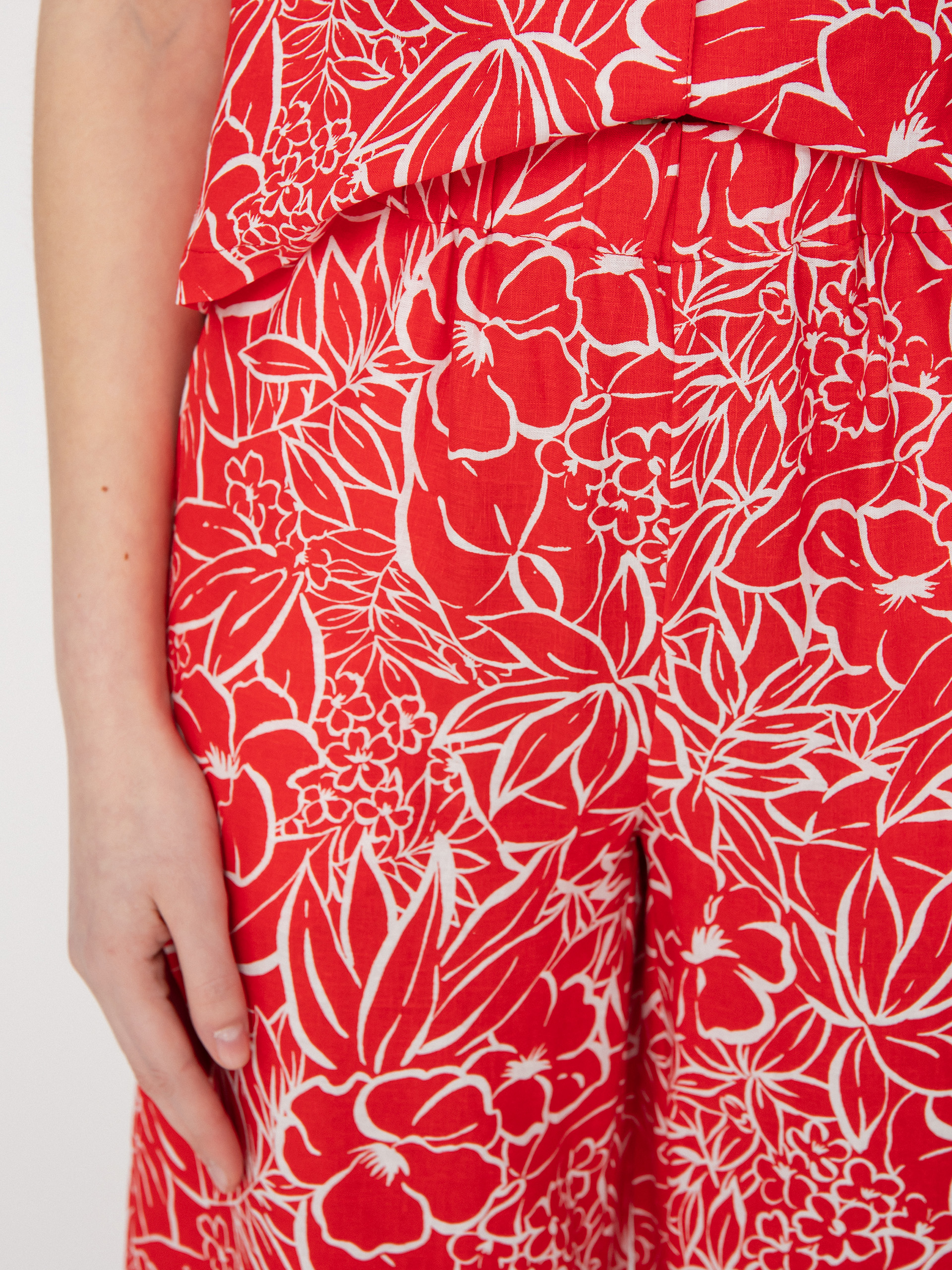 Brixton Indo Linen Wide Leg Hose Wmn (aloha red)