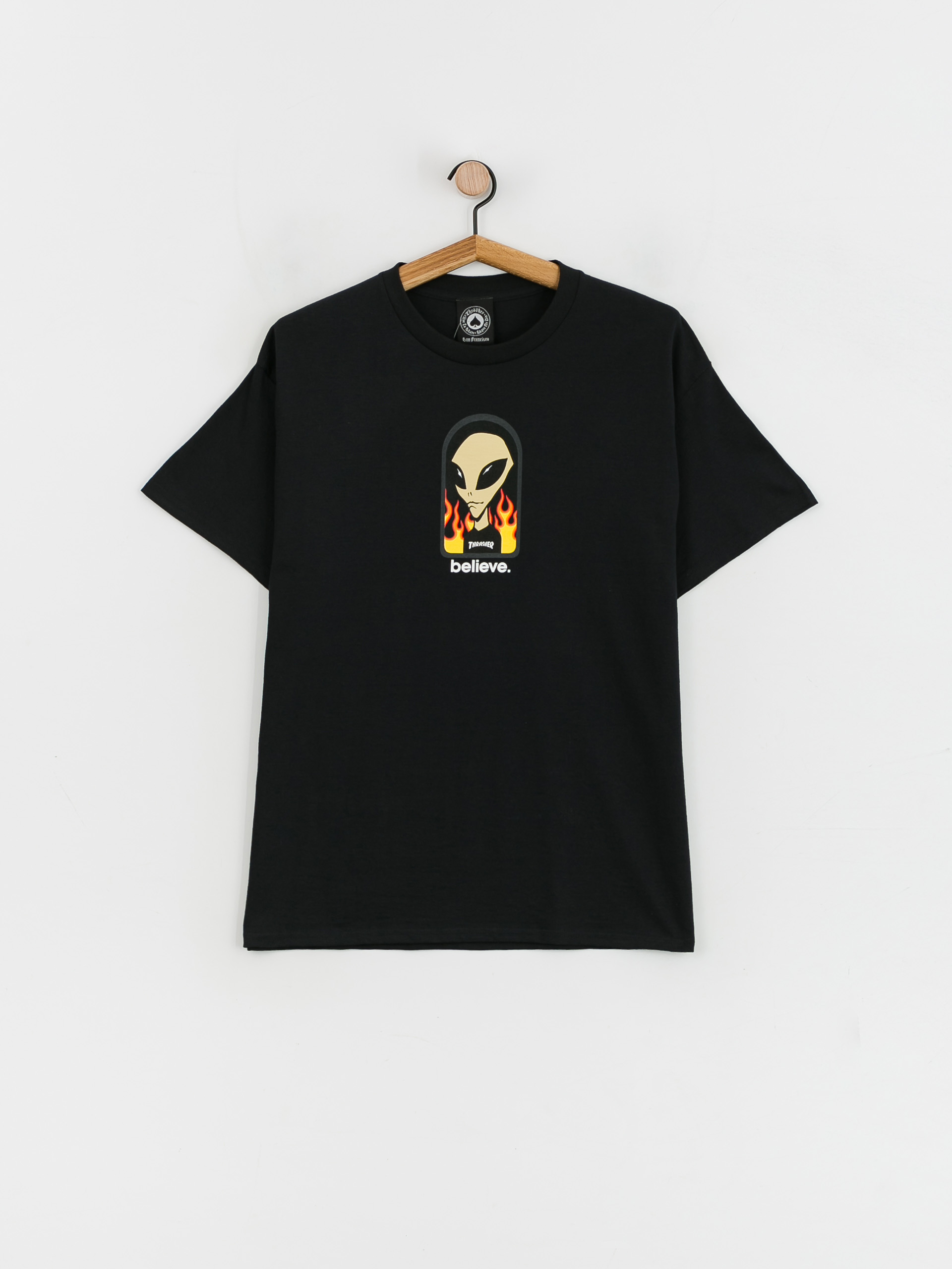 【THRASHER】 THRASHER X AWS - BELIEVE T-SHIRT [BLACK] Thrasher AWS Believe T-Shirt Alien Workshop Black