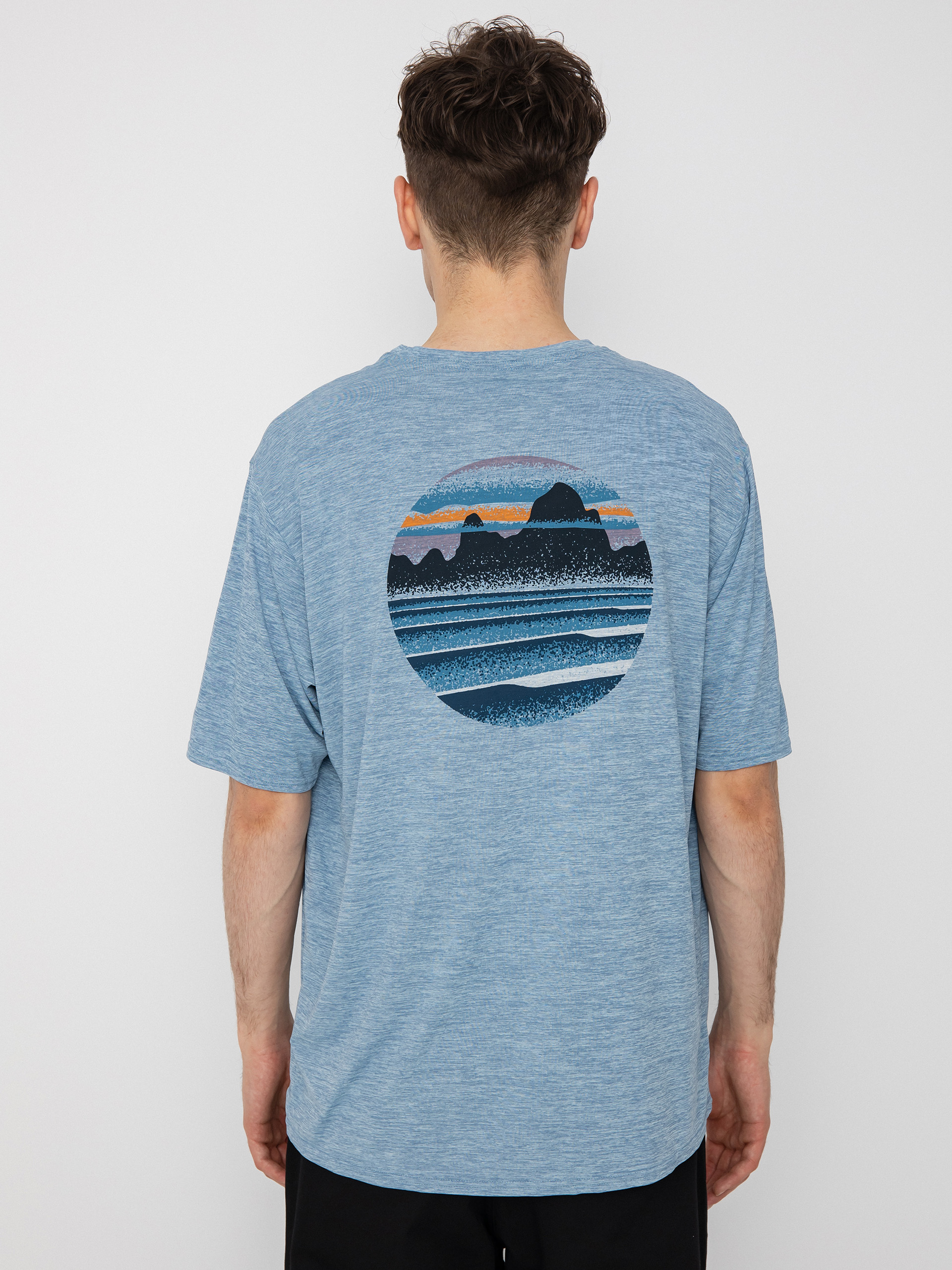 Patagonia Cap Cool Daily Graphic T-shirt (skyline stencil/steam blue x dye)