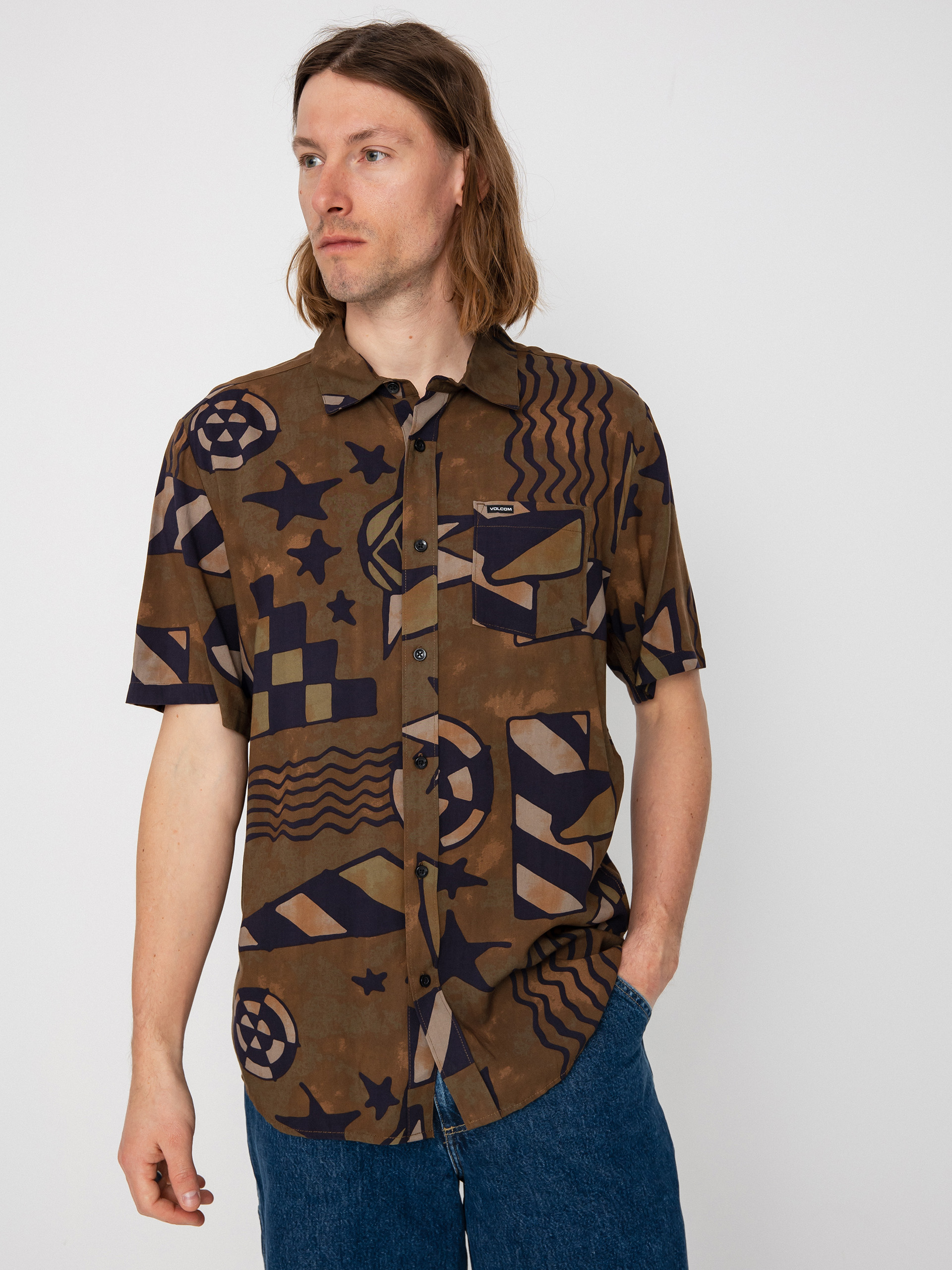 Volcom Hand Geo Hemd (service green)