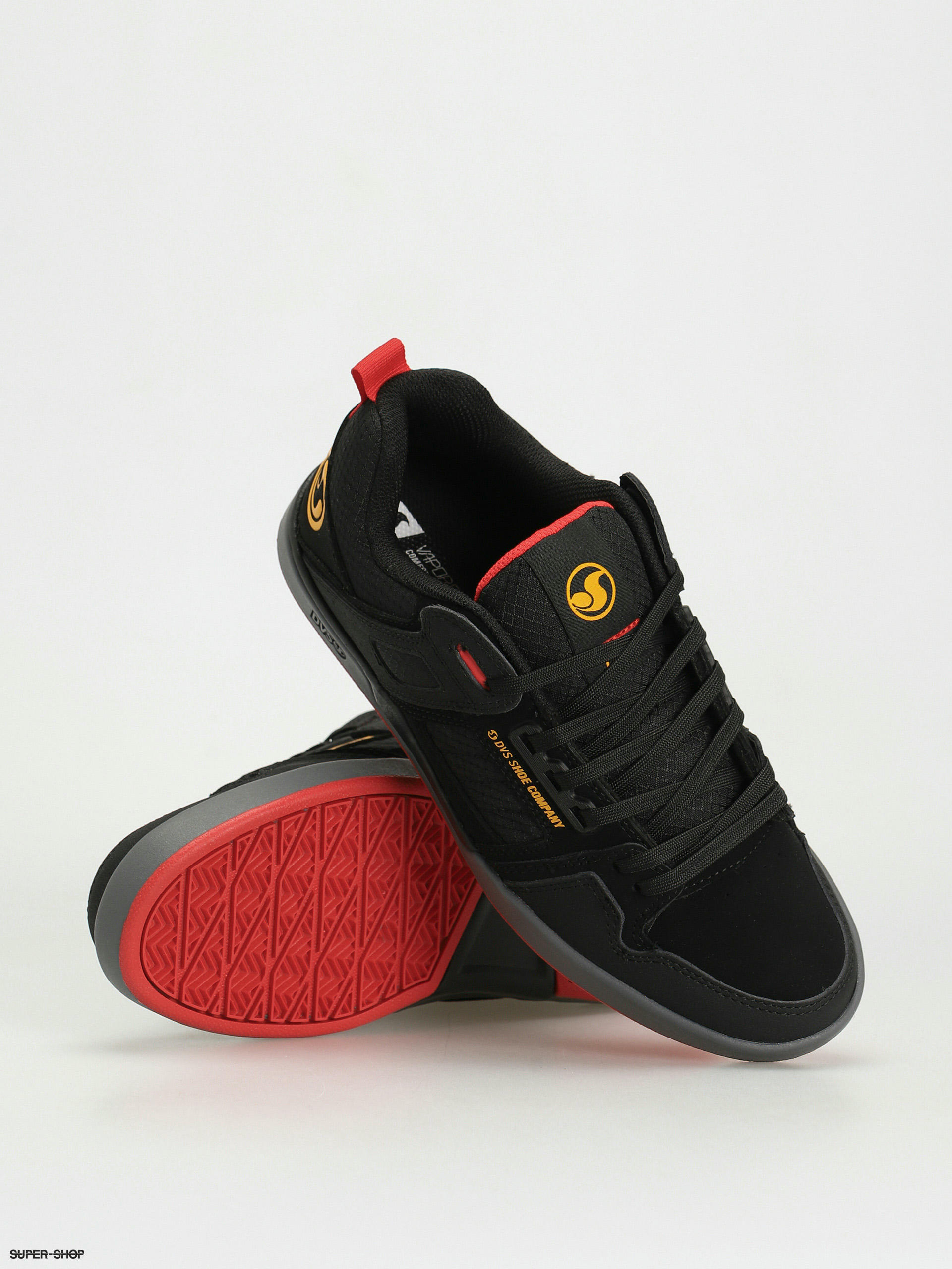 Black yellow hotsell red shoes