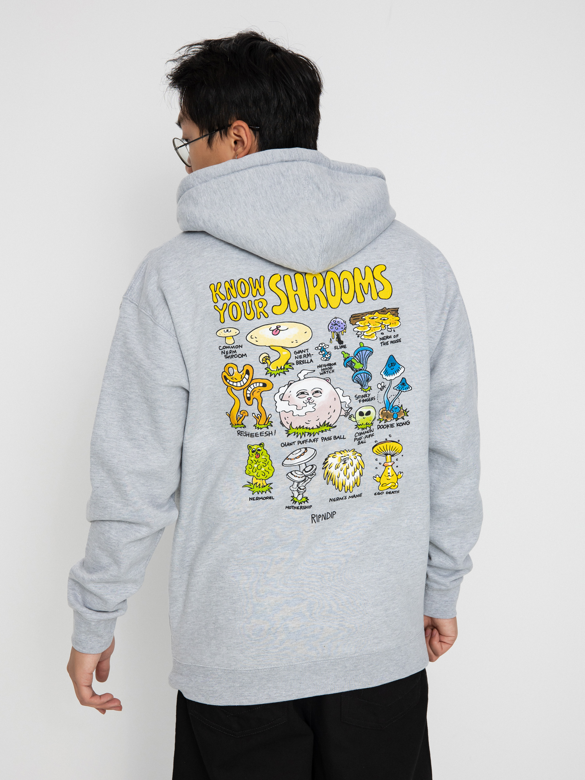 RipNDip Know Ur Shrooms HD Hoodie (ash heather)