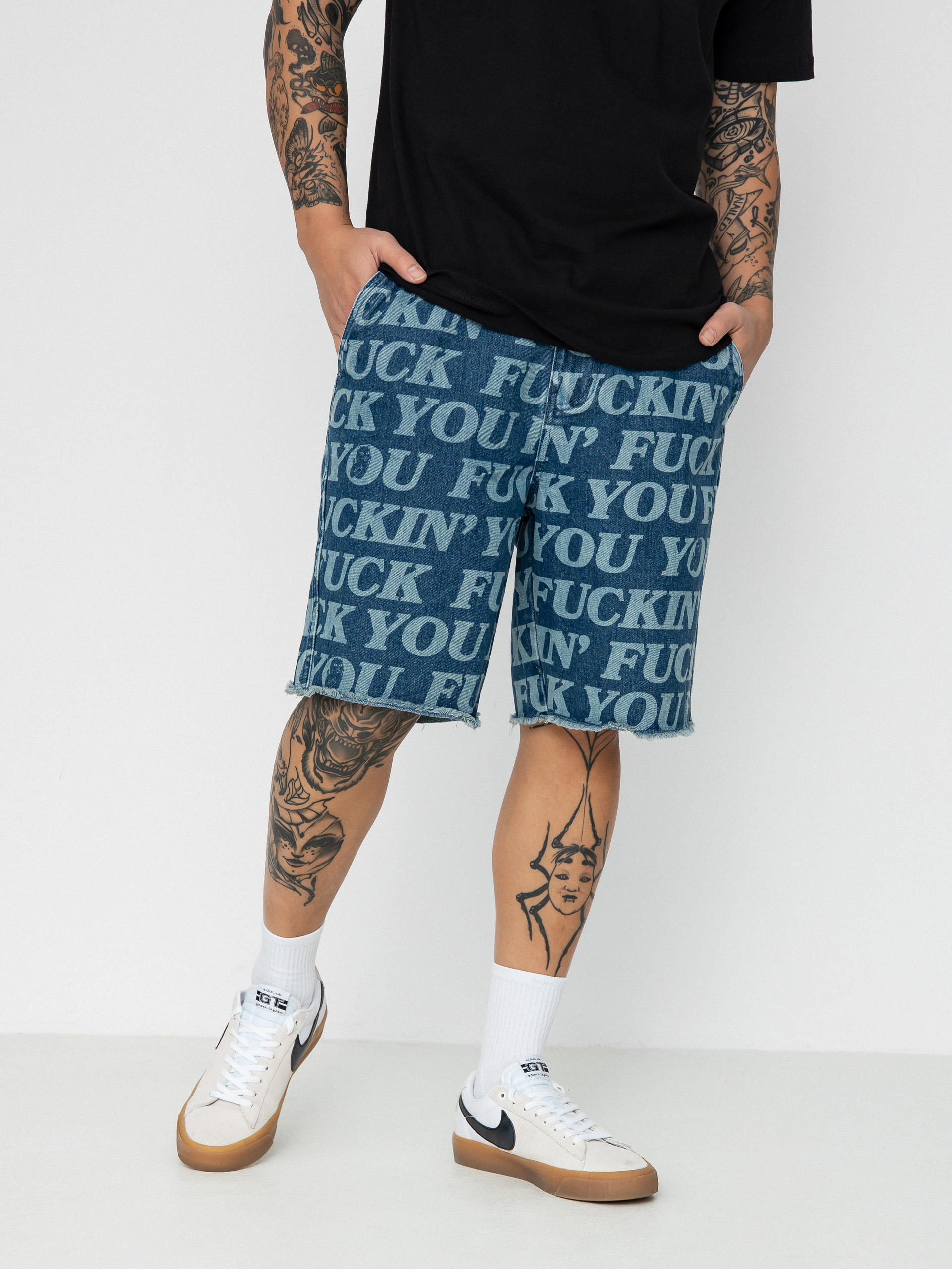 RipNDip Fuckin Fuck Shorts - blue (medium wash)