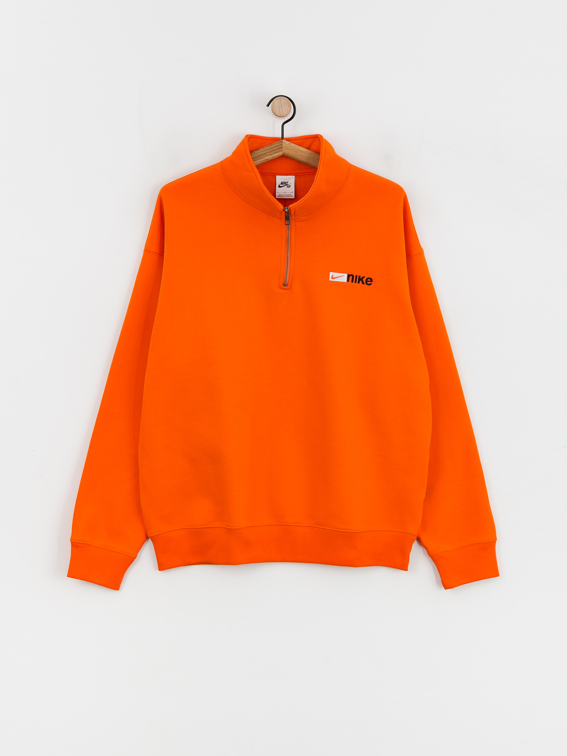 Nike SB Half Zip Y2K Logo Sweatshirt (safety orange)