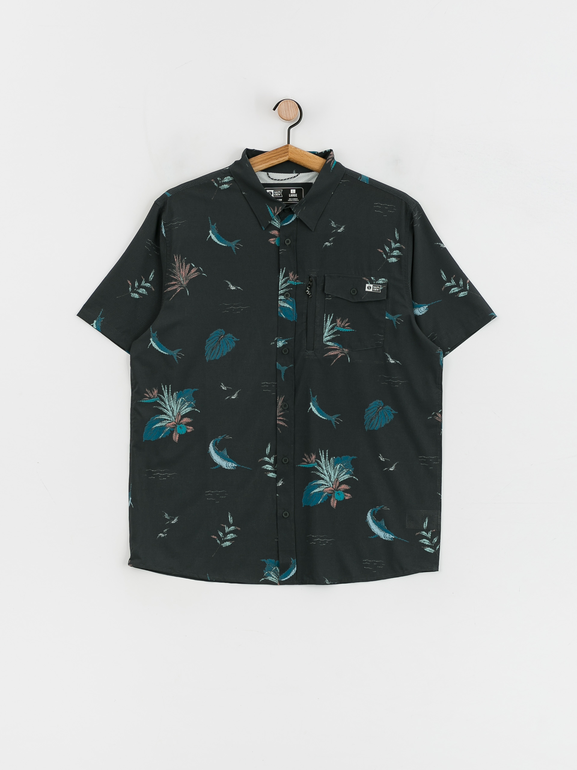 Salty Crew Ernesto Perforated Tech Shirt (black)