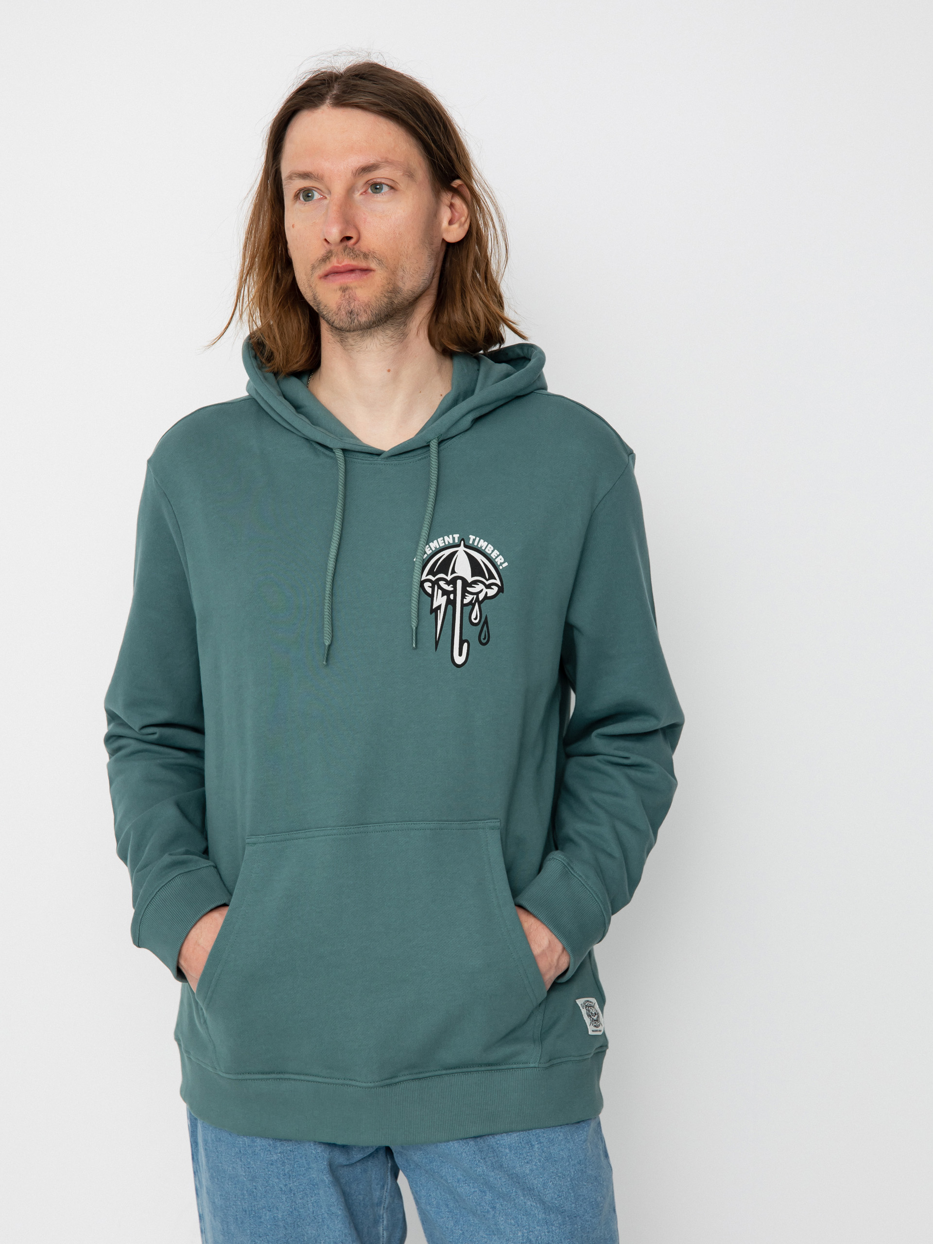 Element Angry Clouds HD Hoodie green (north atlantic)