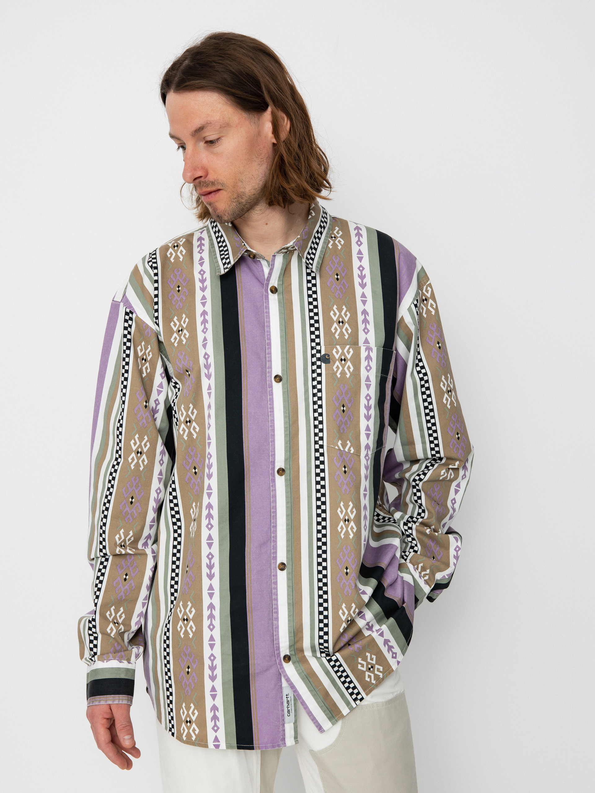 Carhartt WIP Coba Stripe Hemd (coba stripe violanda/soot)