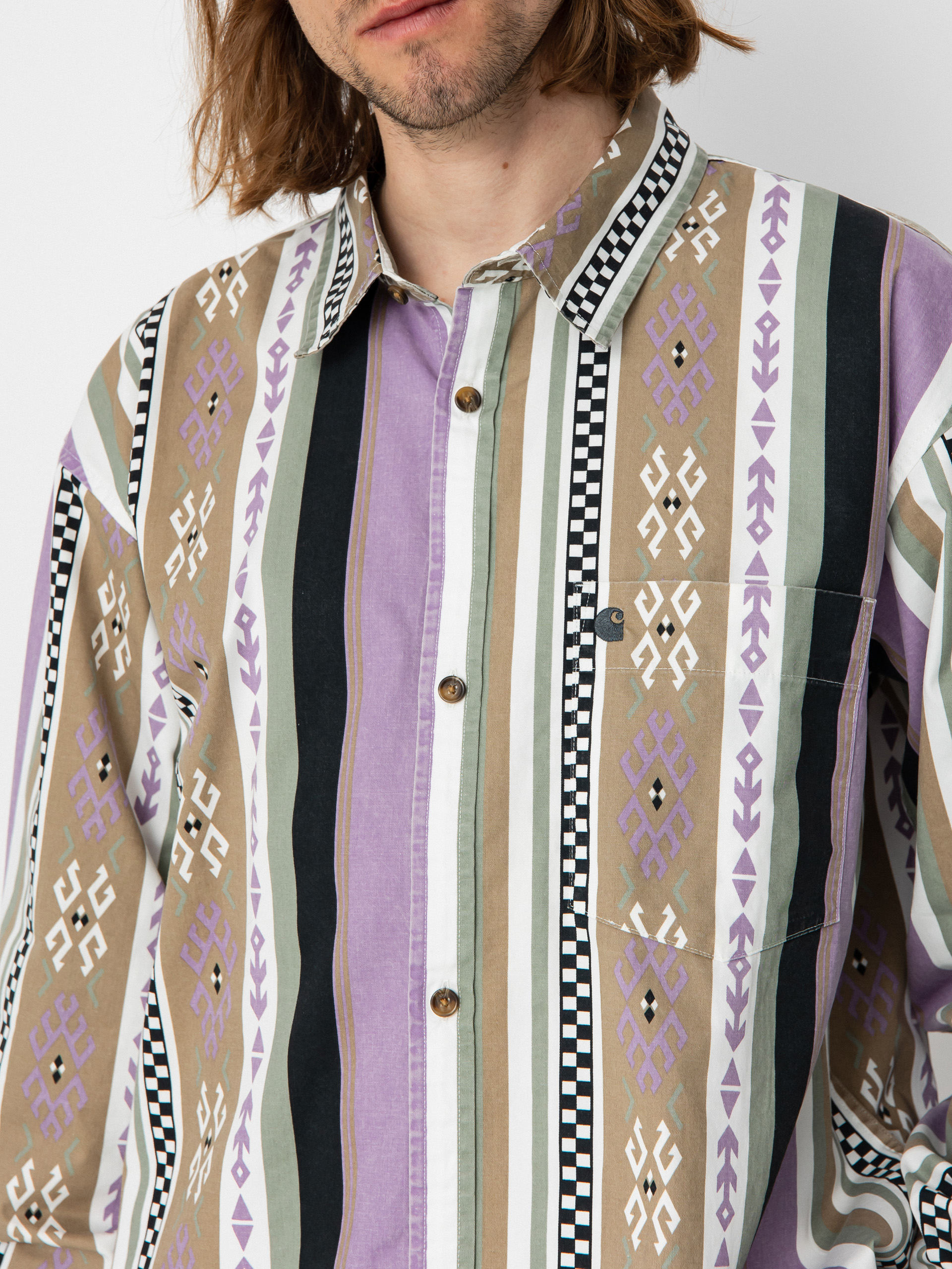 Carhartt WIP Coba Stripe Shirt (coba stripe violanda/soot)