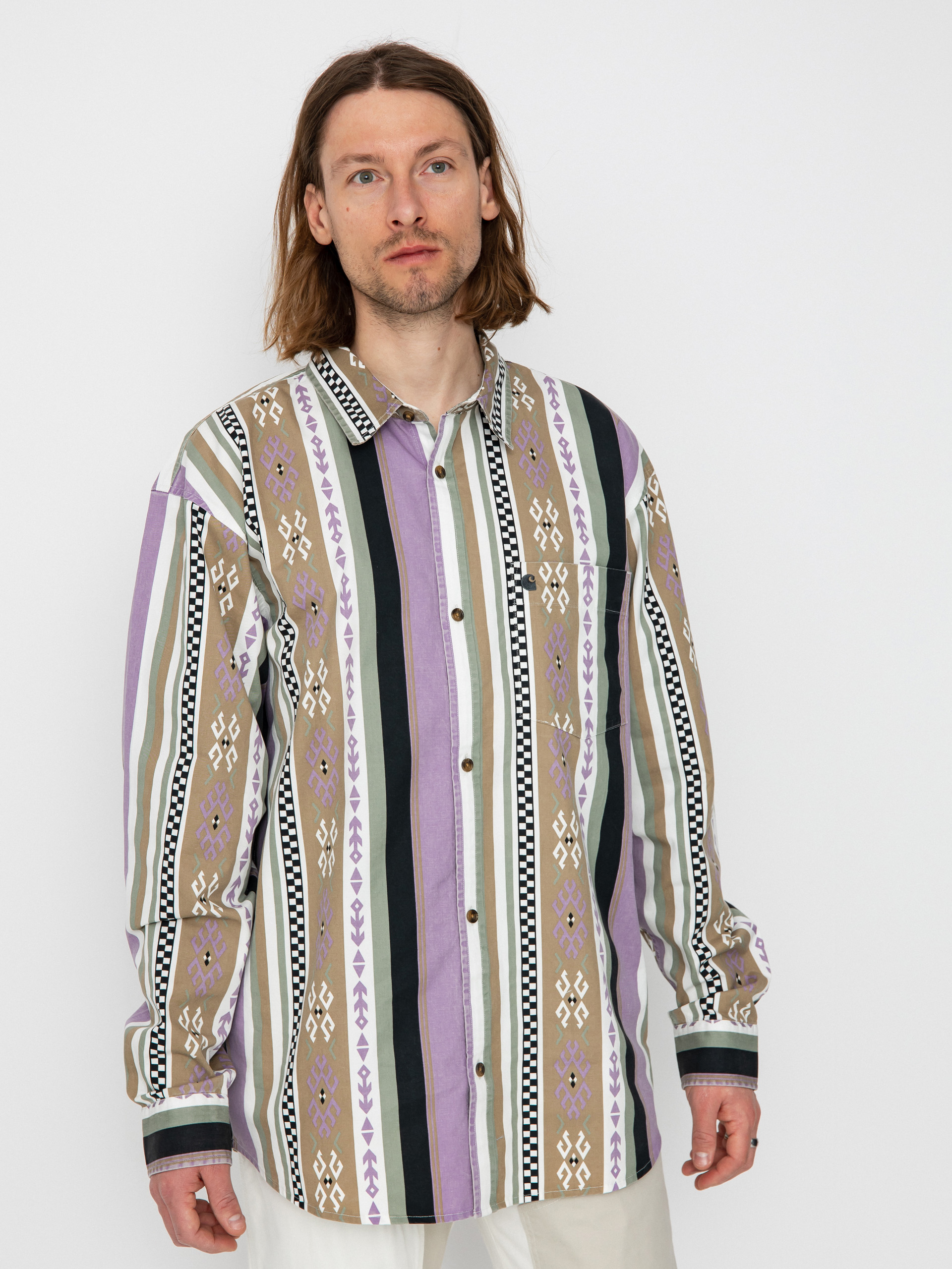 Carhartt WIP Coba Stripe Hemd (coba stripe violanda/soot)