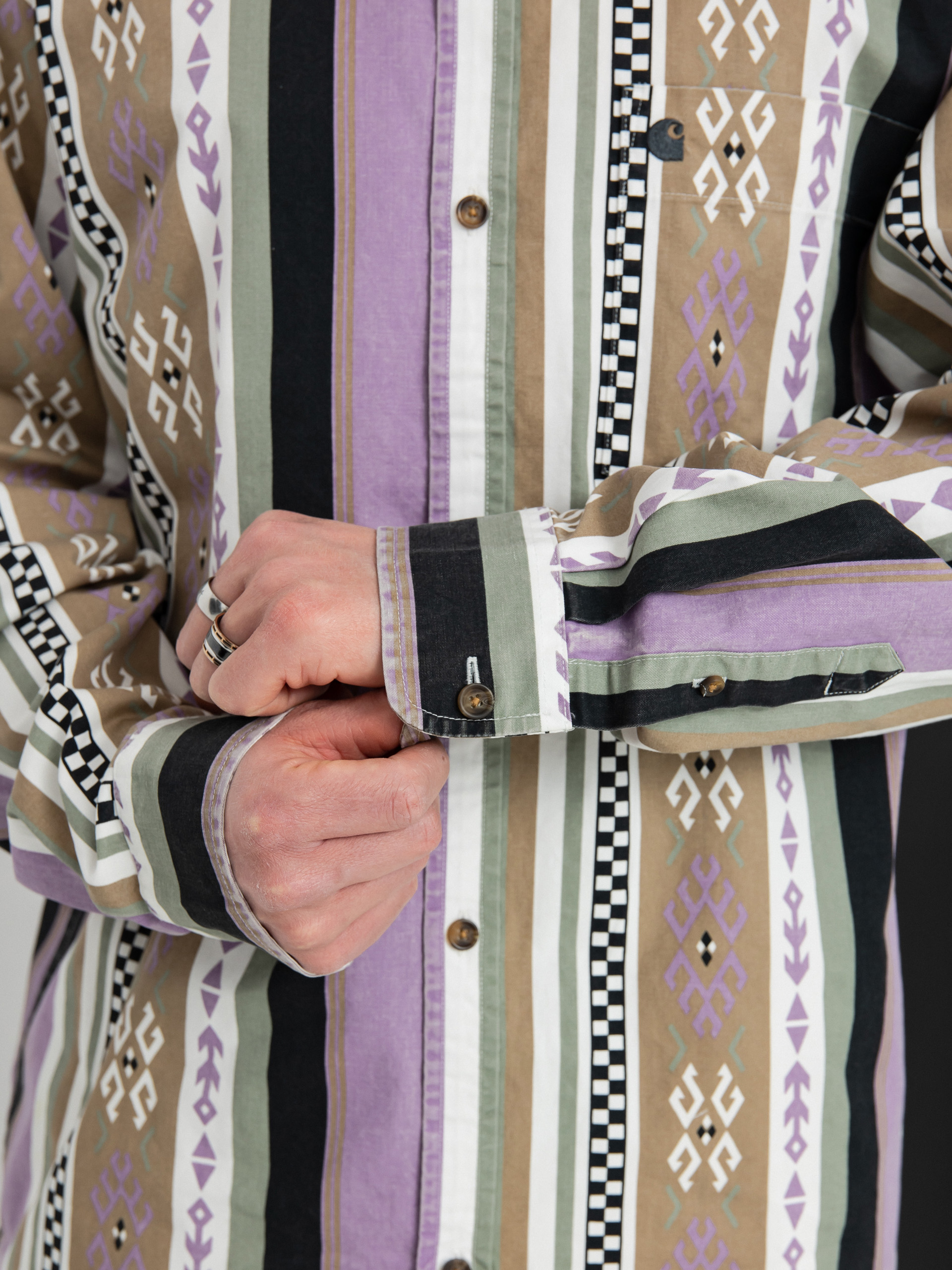 Carhartt WIP Coba Stripe Hemd (coba stripe violanda/soot)