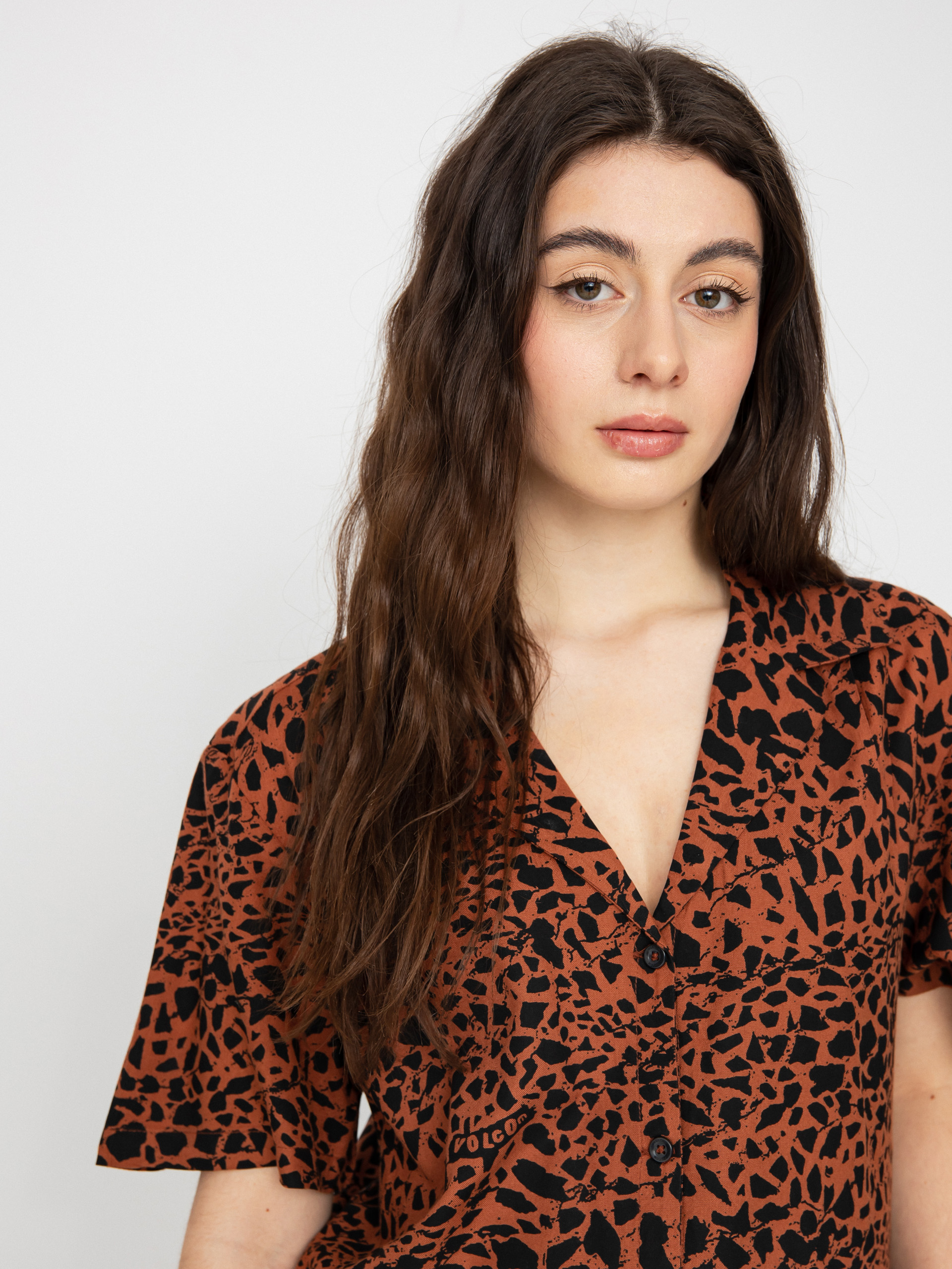 Volcom Dino Tea Tunic Shirt Wmn (dark clay)