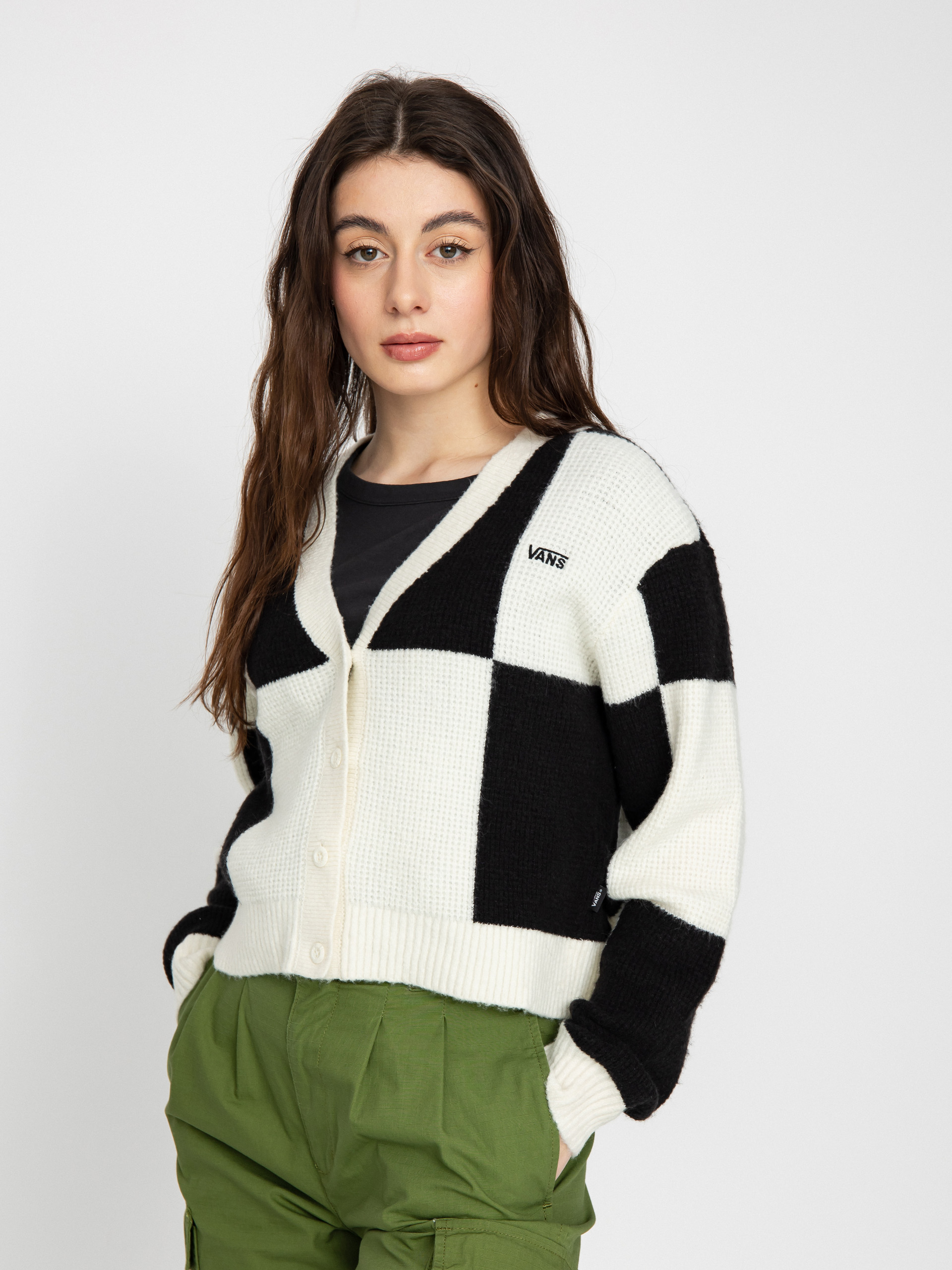 Vans Waffle Knit Relax Cardigan Sweater Wmn (marshmallow)