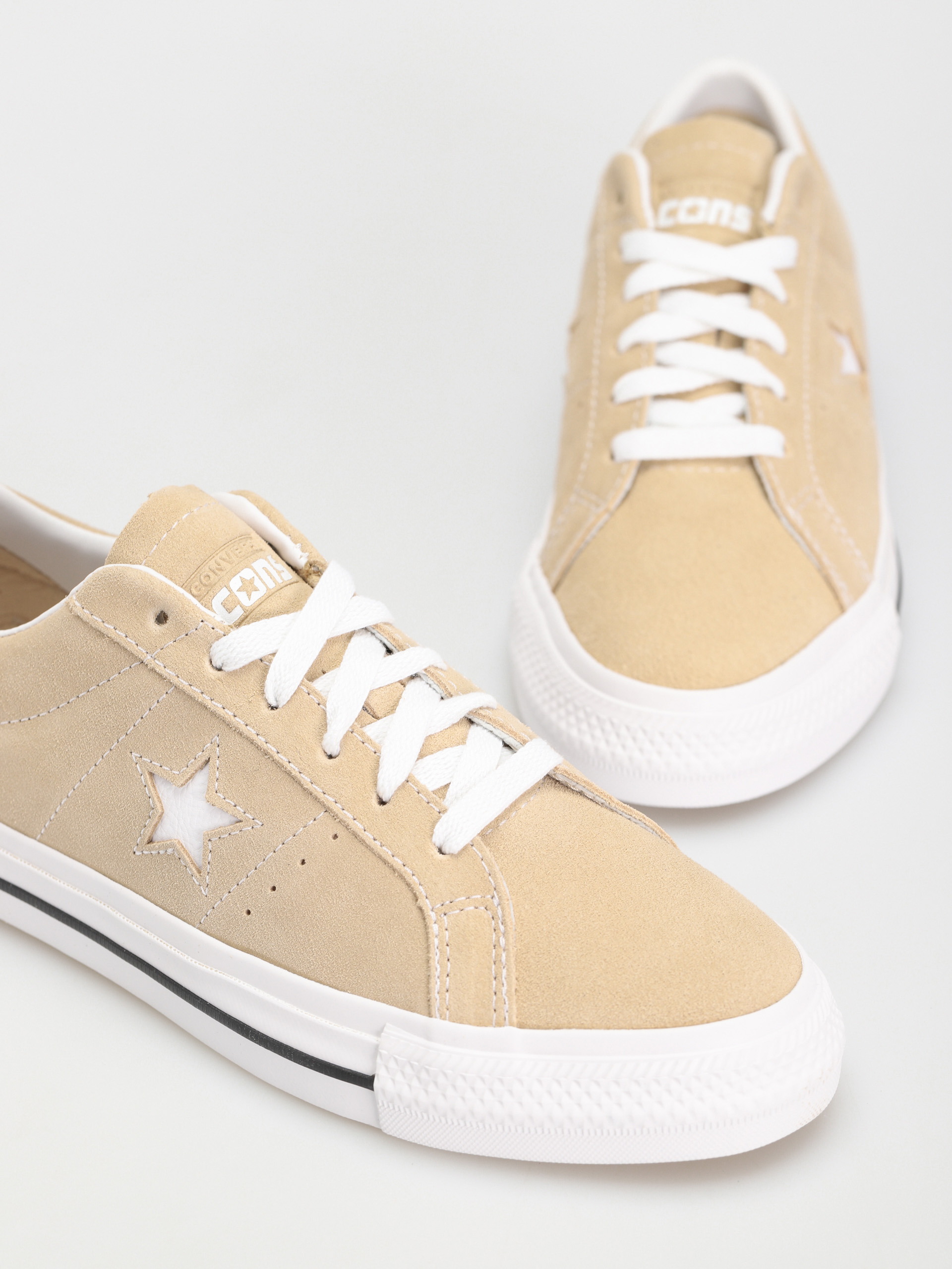 Converse One Star Pro Ox Shoes (oat milk/white/black)
