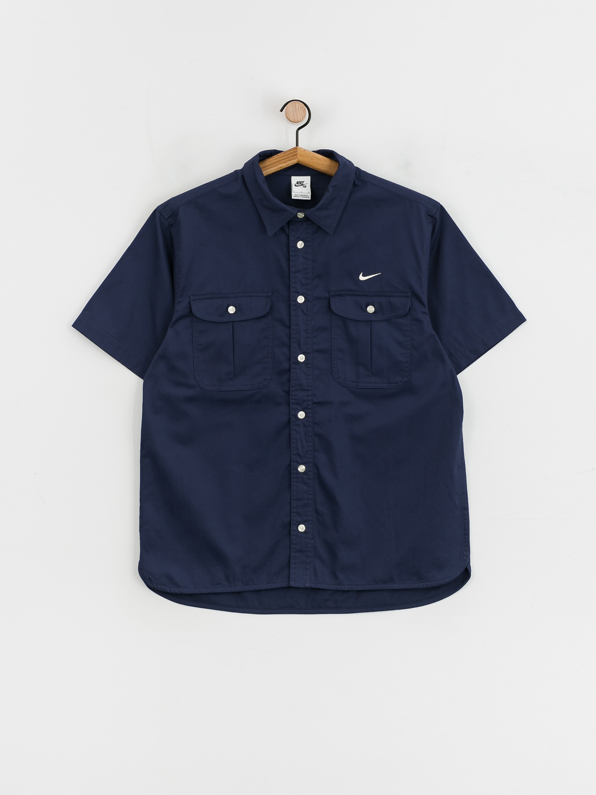 Nike SB Tanglin Woven Button Up Shirt (midnight navy/coconut milk)