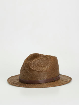 Brixton Messer Straw Fedora Hat (toffee)