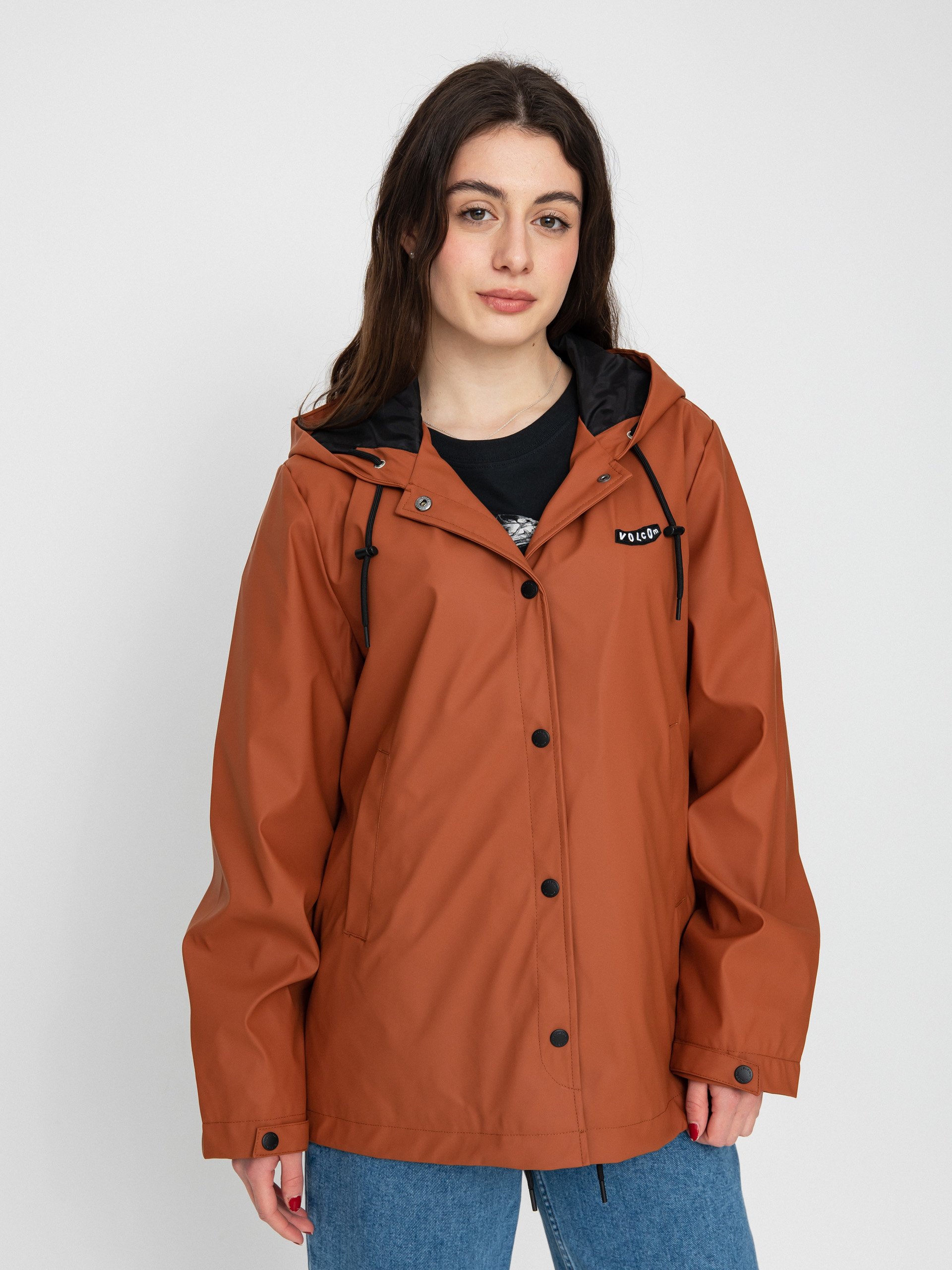 Volcom Sprain Dead Raincoat Jacket Wmn (dark clay)