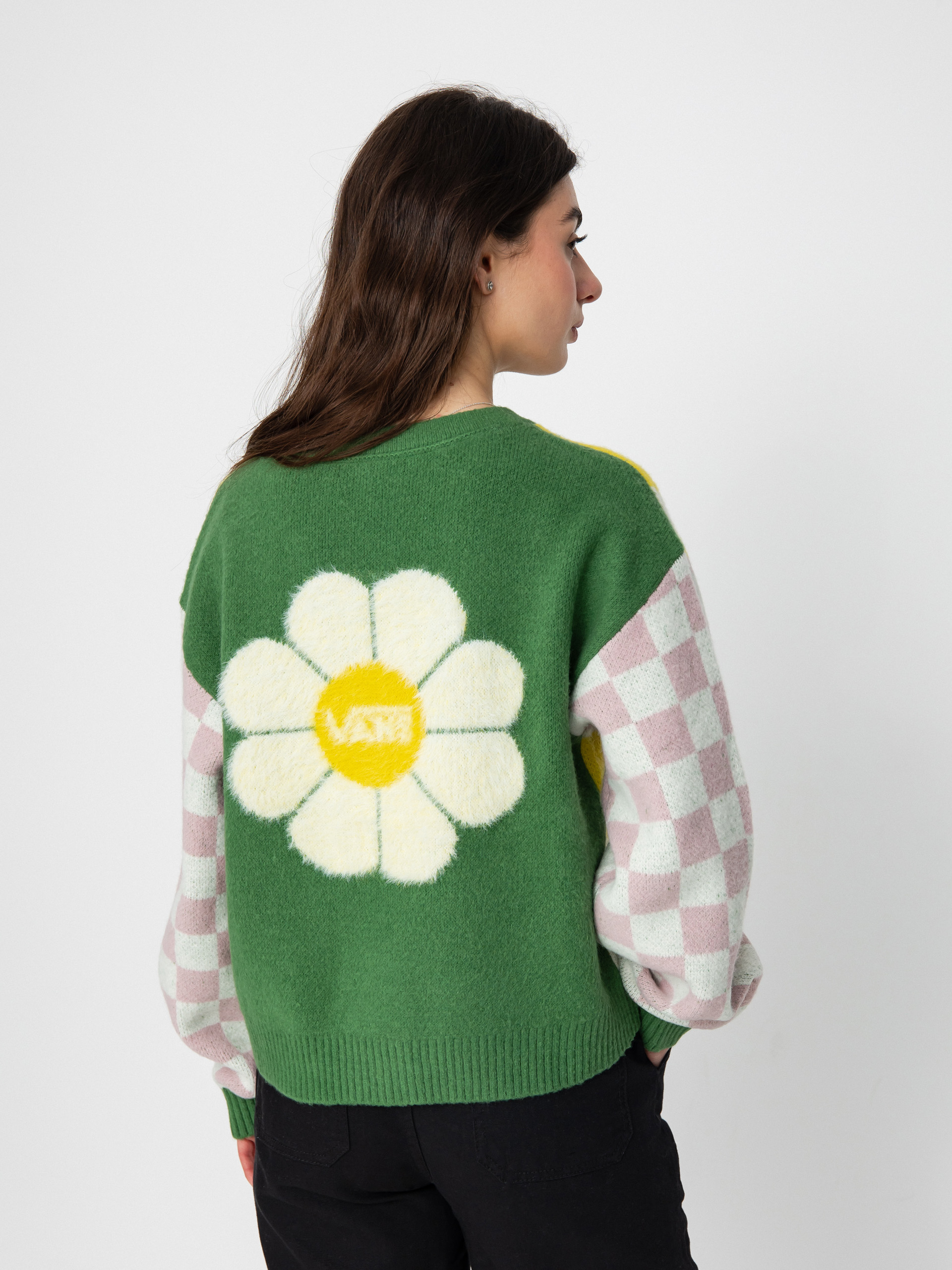 Vans Oversized Floral Cardigan Sweater - yellow (oversized floral fairway)