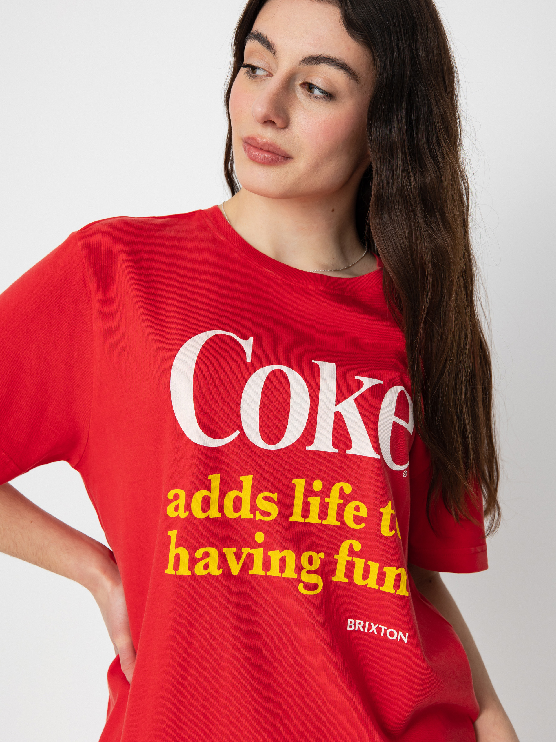 Brixton Coca-Cola Having Fun Vintage T-shirt Wmn - red (cokered)