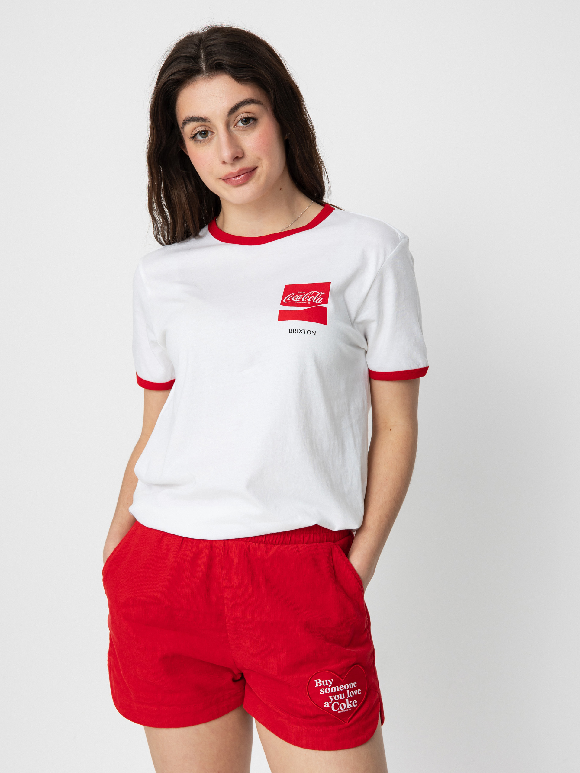 Brixton Coca-Cola Good Day Ringer T-shirt Wmn (white)