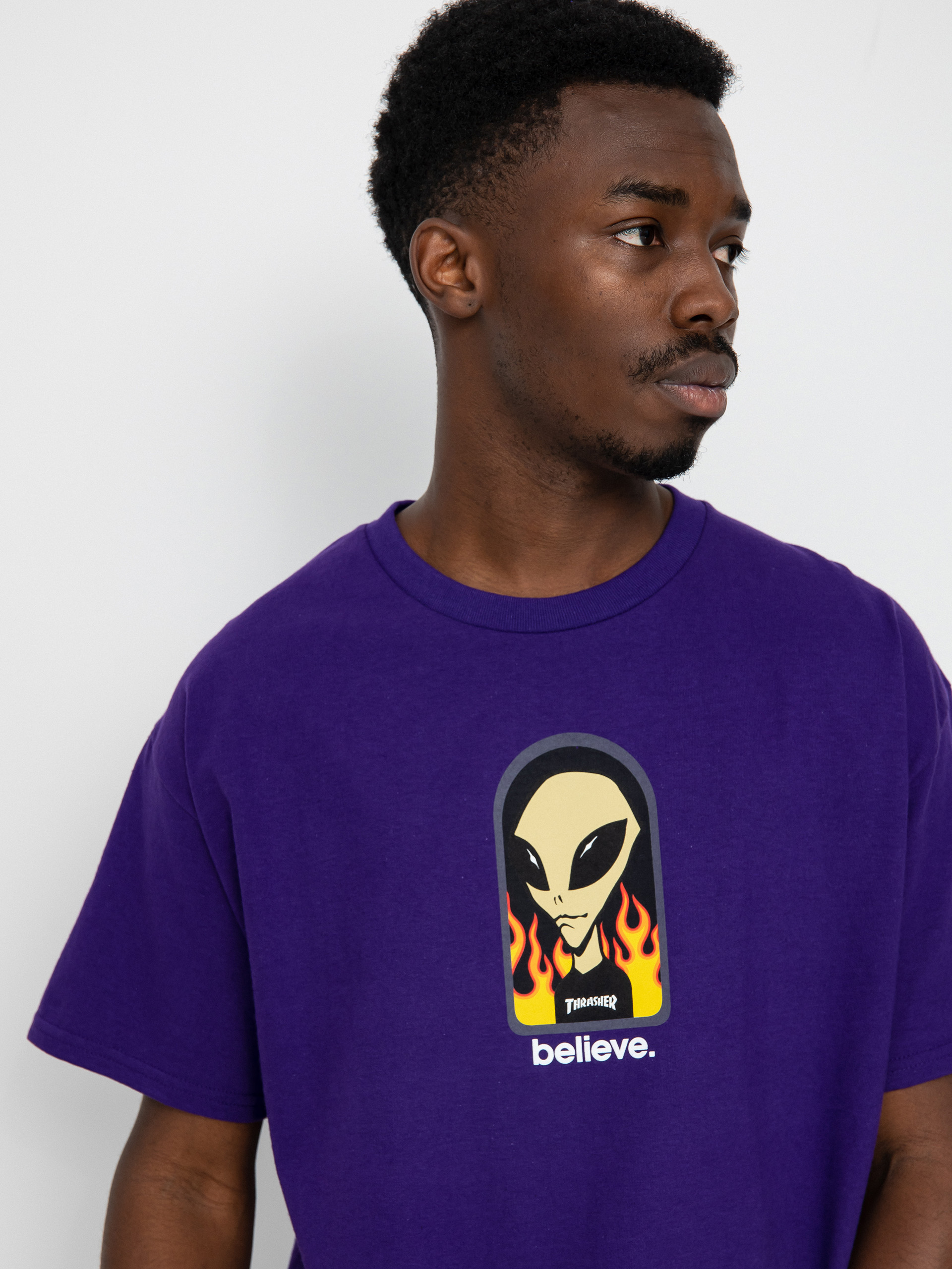 Thrasher X Alien Workshop Believe T-shirt (purple)